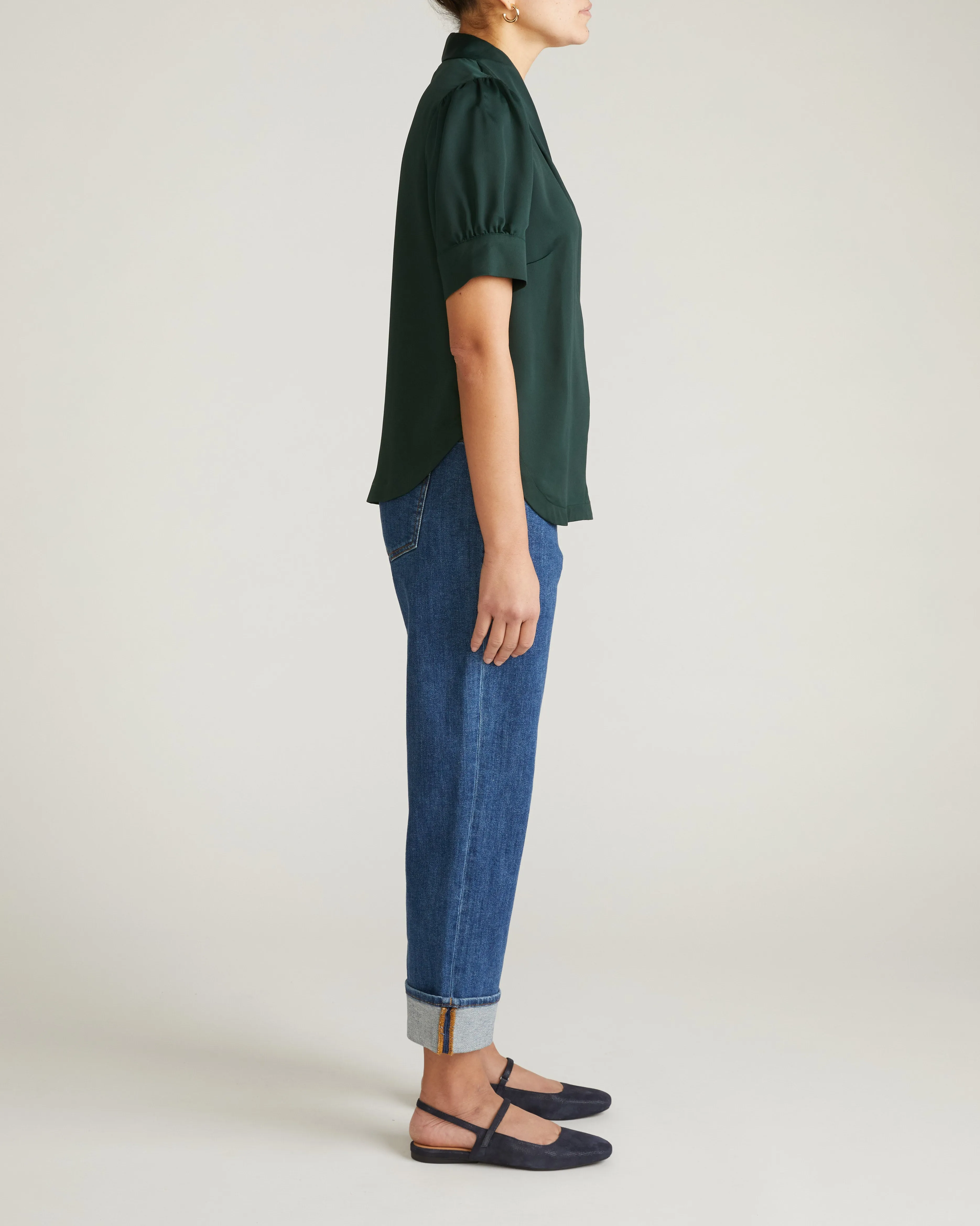 Beatrice Soft Satin Top - Forest Green sold by Universal Standard product image thumbnail 5