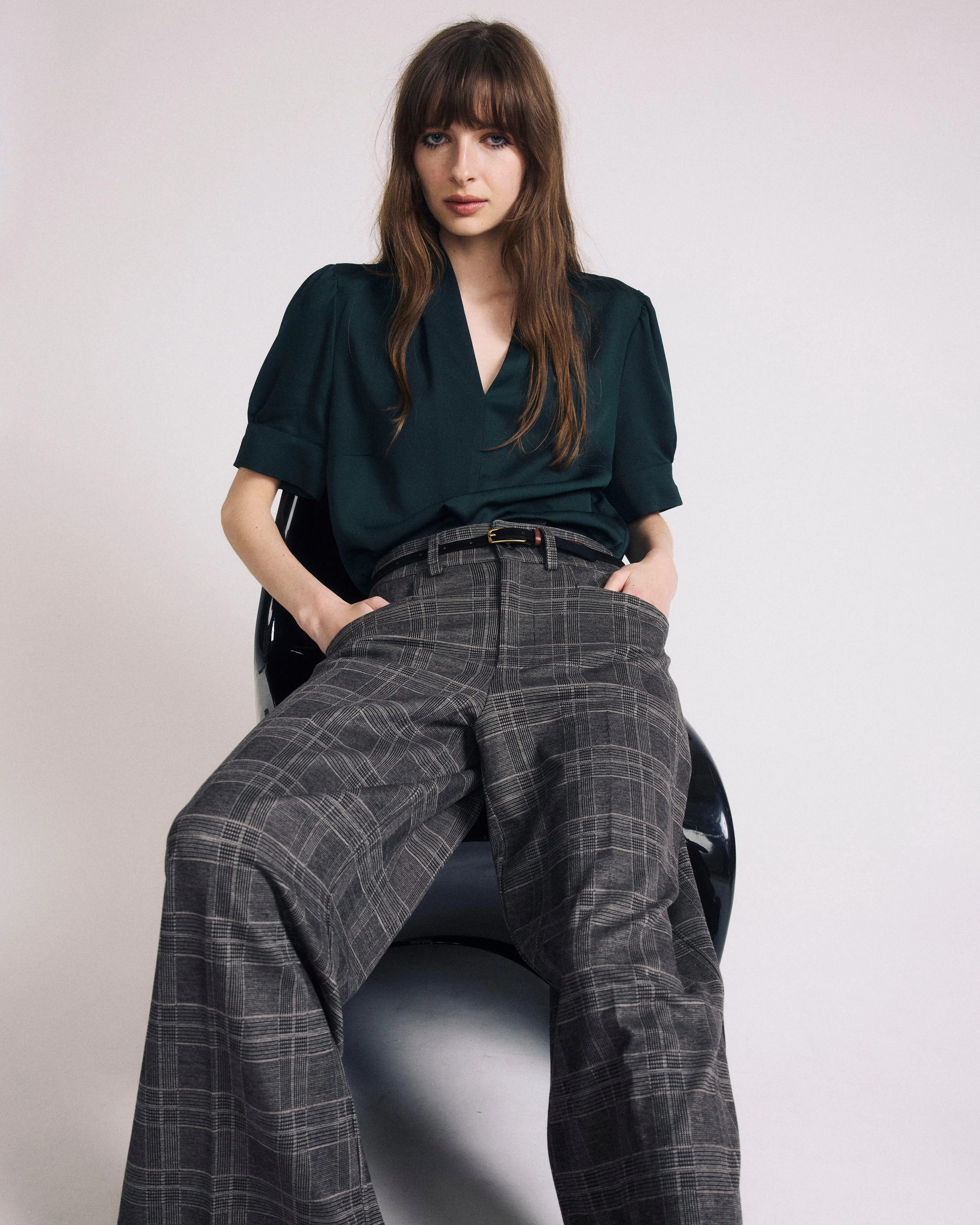 Beatrice Soft Satin Top - Forest Green sold by Universal Standard product image thumbnail 2