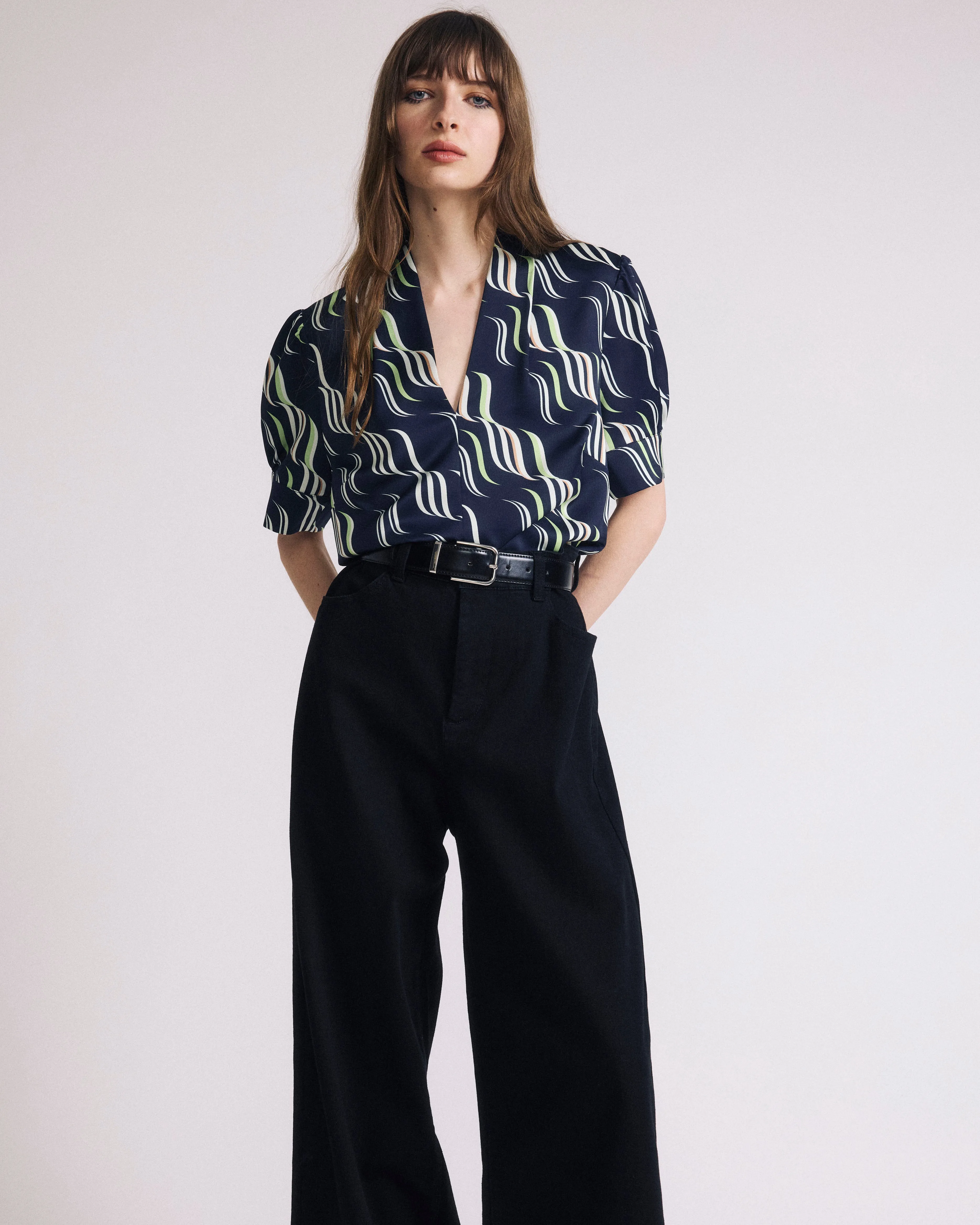 Beatrice Soft Satin Top - Paddington Ribbon Print sold by Universal Standard product image thumbnail 2