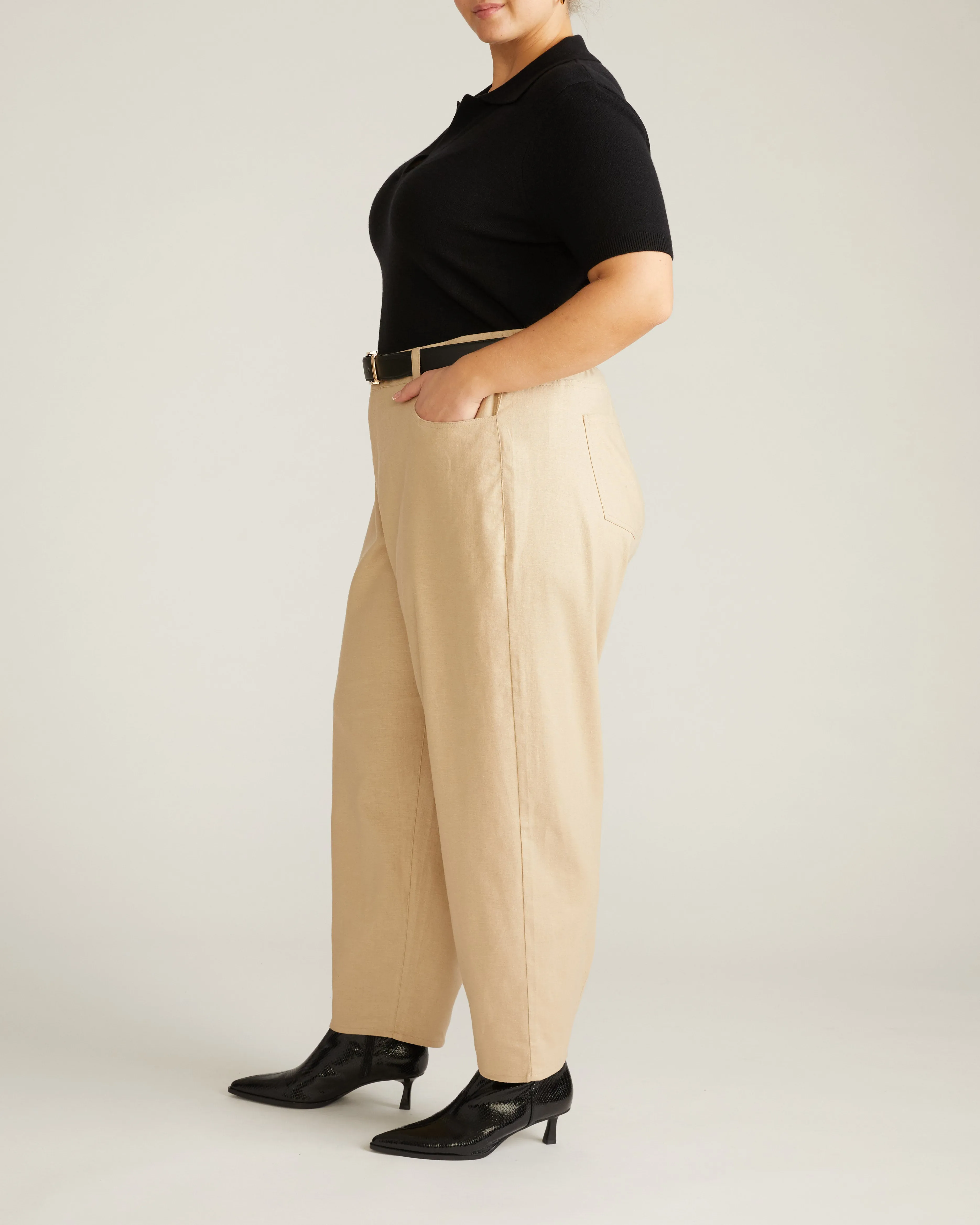 Lou Barrel Leg Linen Pants - Danish Coffee sold by Universal Standard product image thumbnail 5