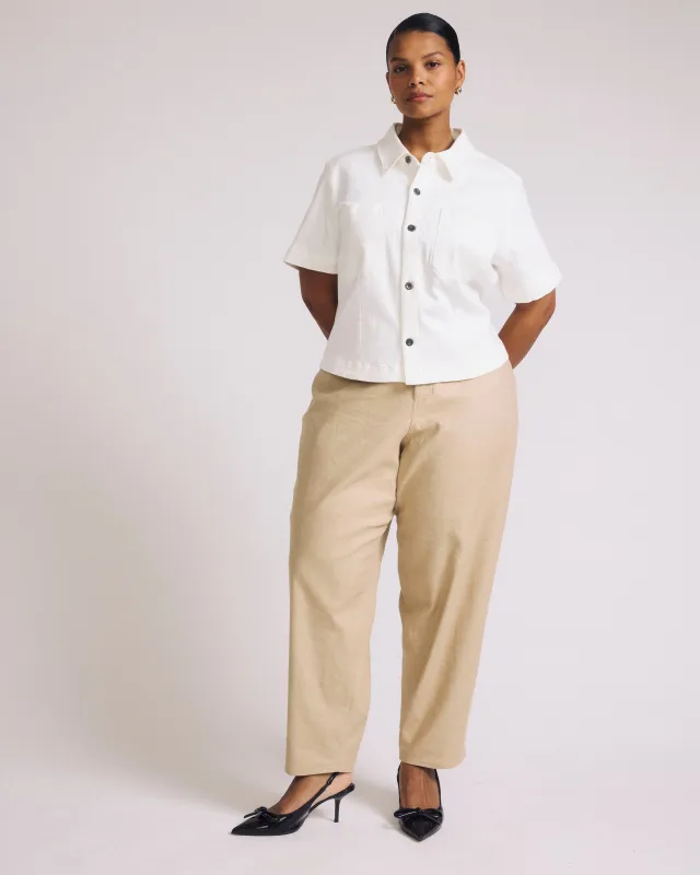 Lou Barrel Leg Linen Pants - Danish Coffee sold by Universal Standard