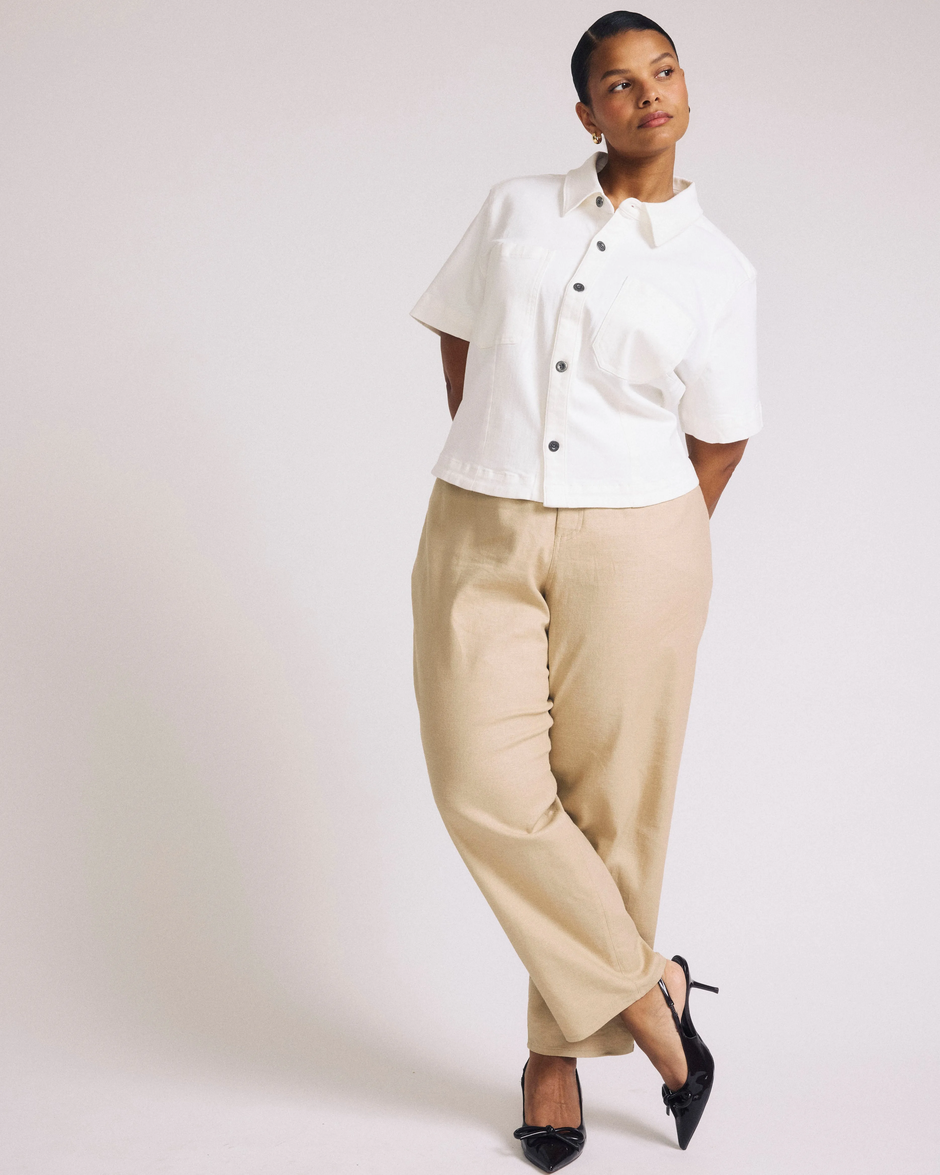 Lou Barrel Leg Linen Pants - Danish Coffee sold by Universal Standard product image thumbnail 2