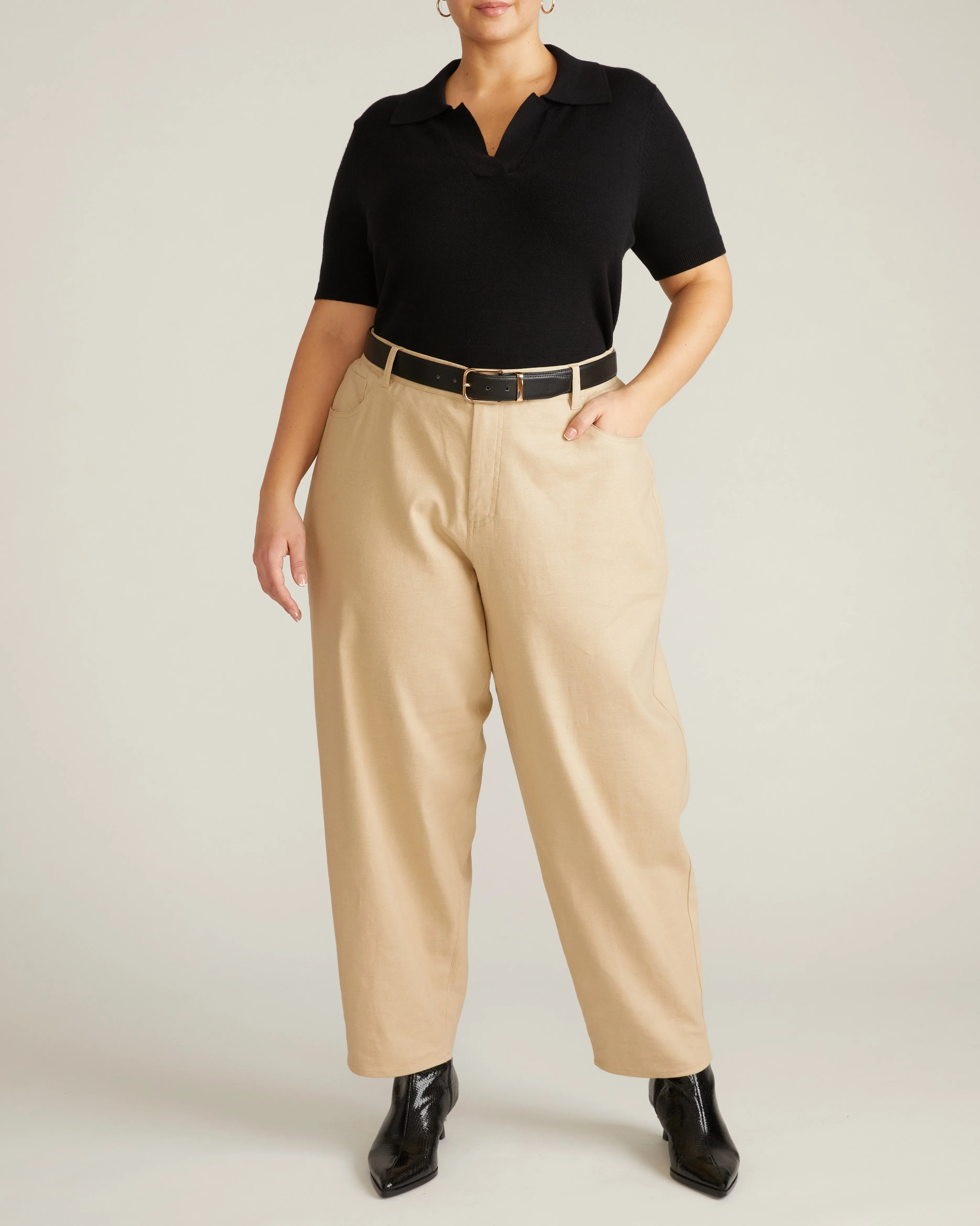 Lou Barrel Leg Linen Pants - Danish Coffee sold by Universal Standard product image thumbnail 4