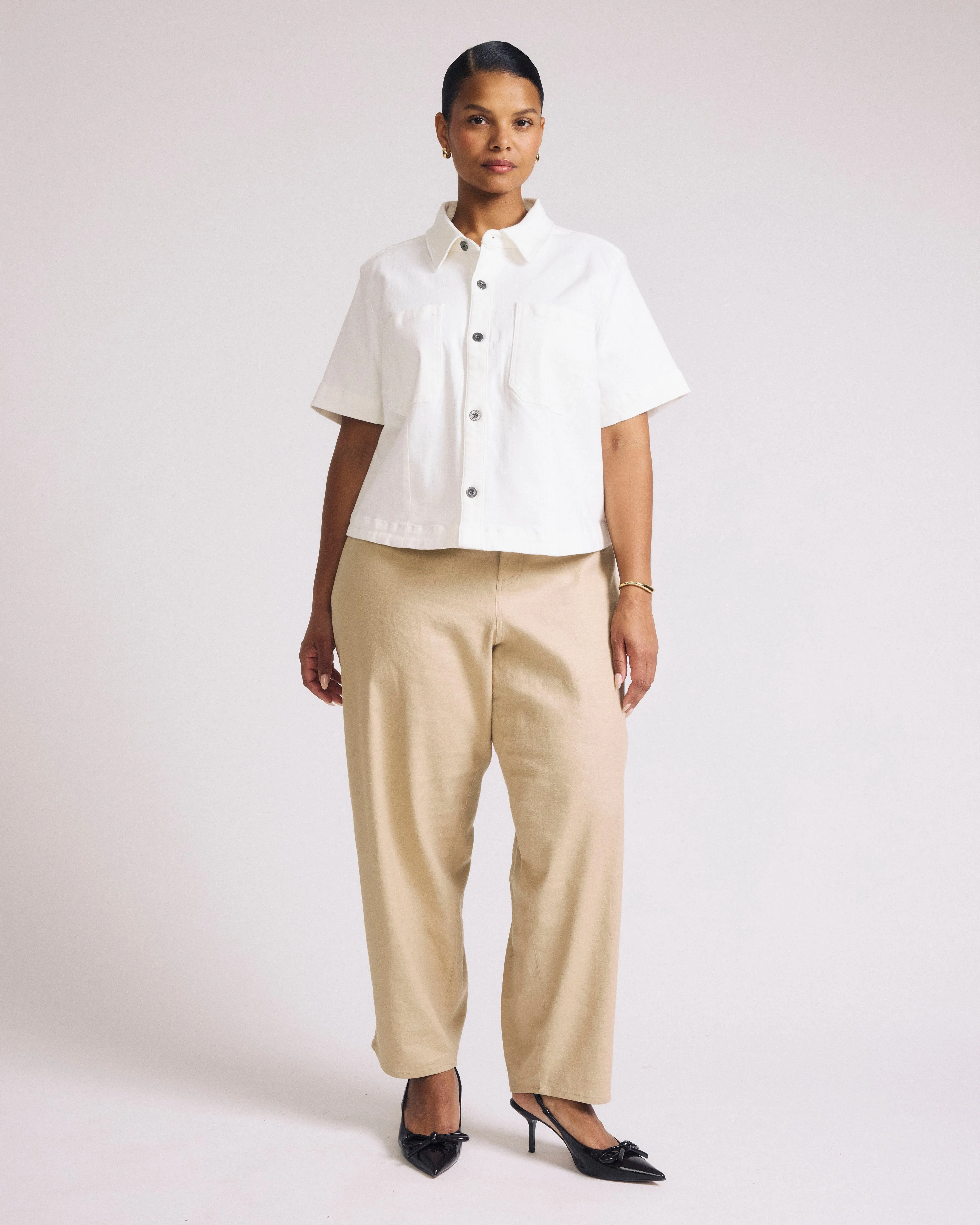 Lou Barrel Leg Linen Pants - Danish Coffee sold by Universal Standard product image thumbnail 3