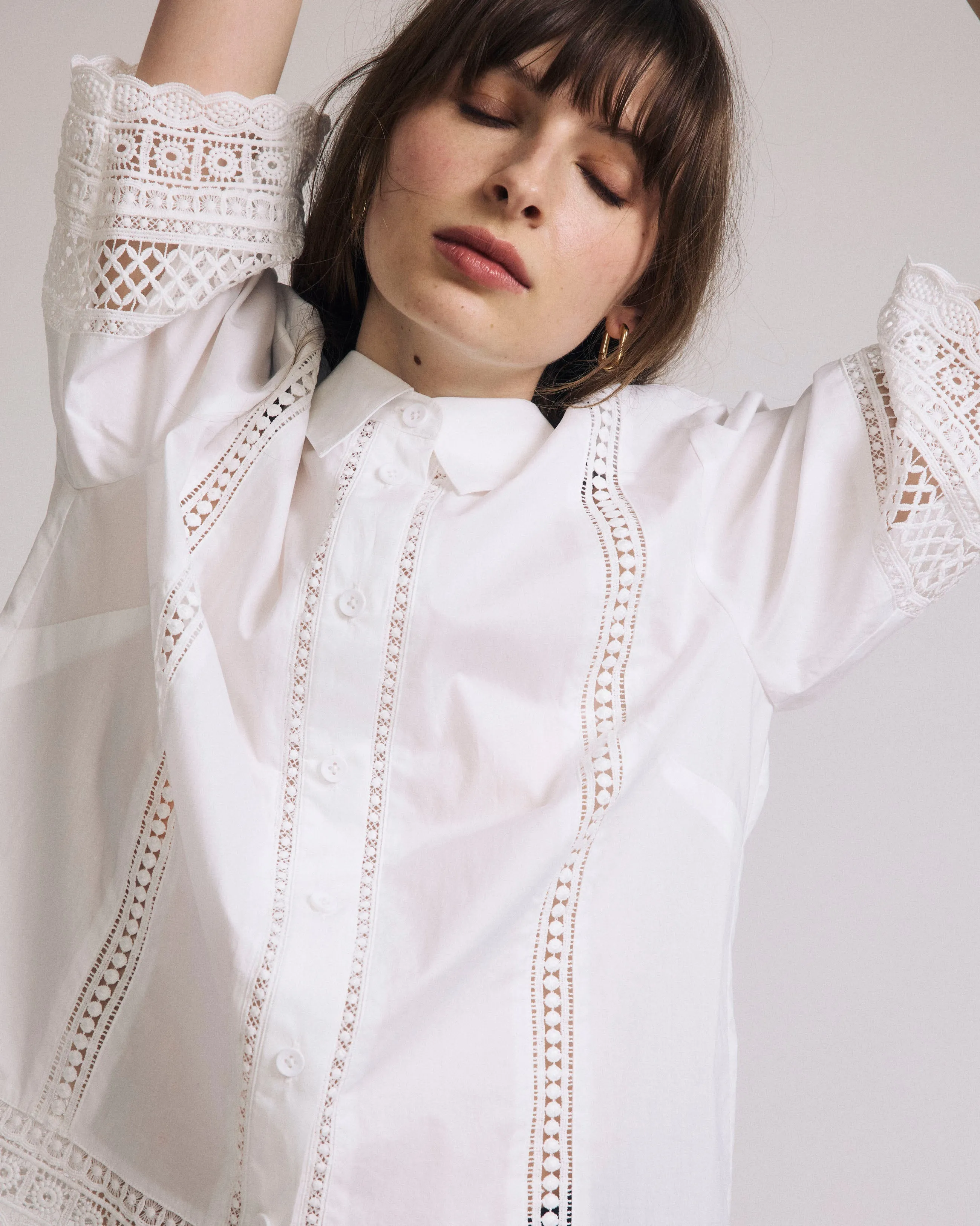 Dora Cotton Poplin Blouse - White sold by Universal Standard product image thumbnail 2