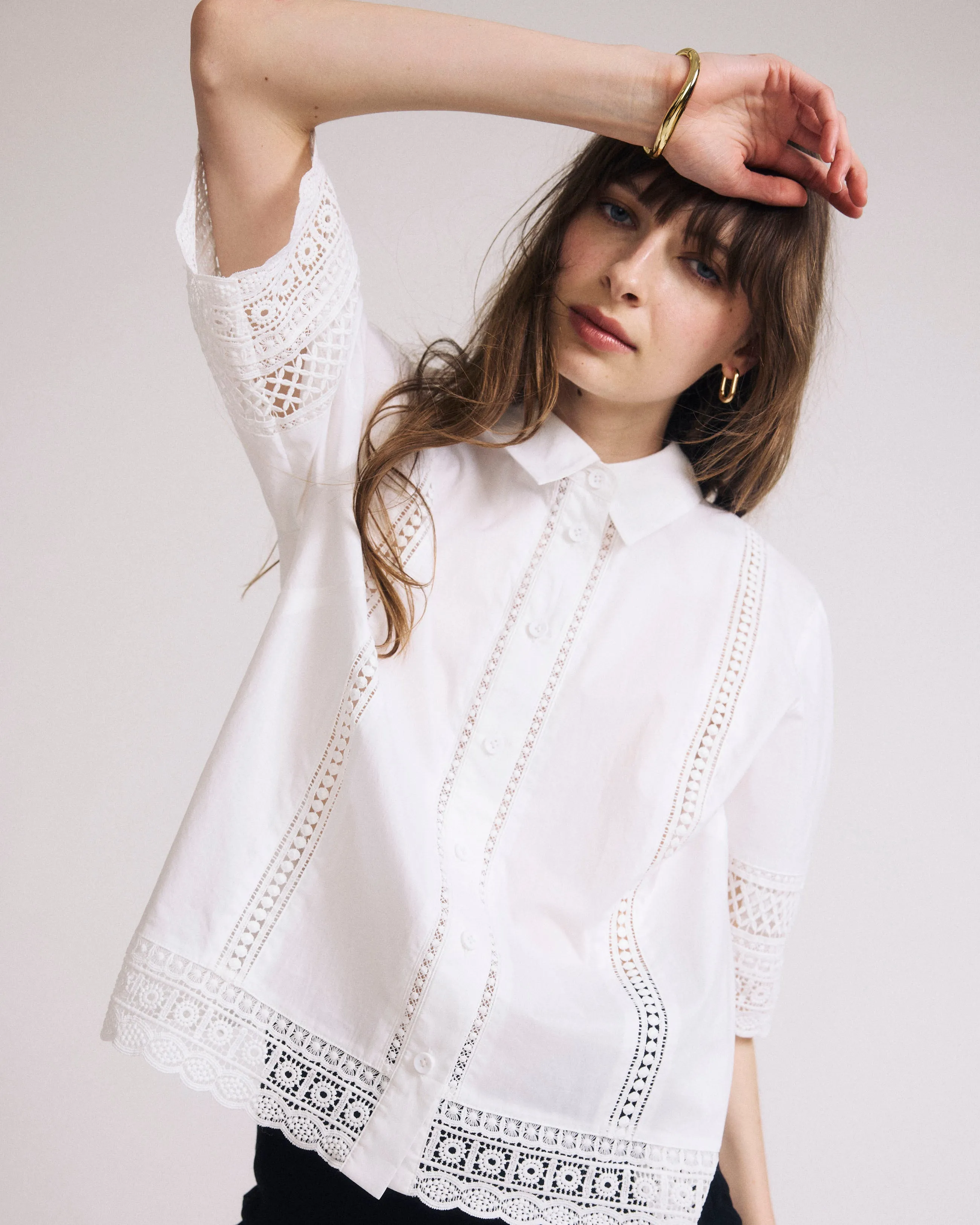 Dora Cotton Poplin Blouse - White sold by Universal Standard product image thumbnail 5
