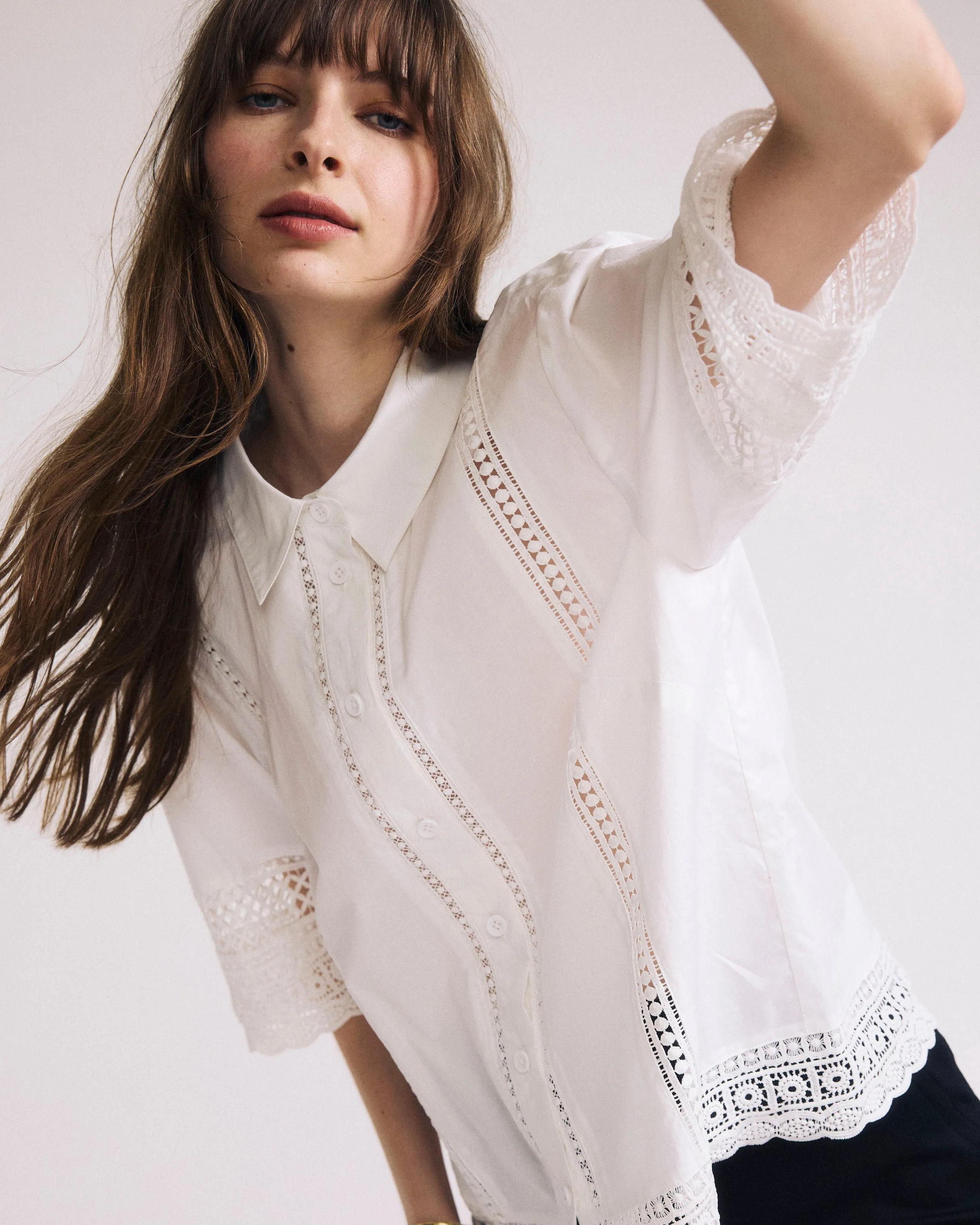 Dora Cotton Poplin Blouse - White sold by Universal Standard product image thumbnail 3