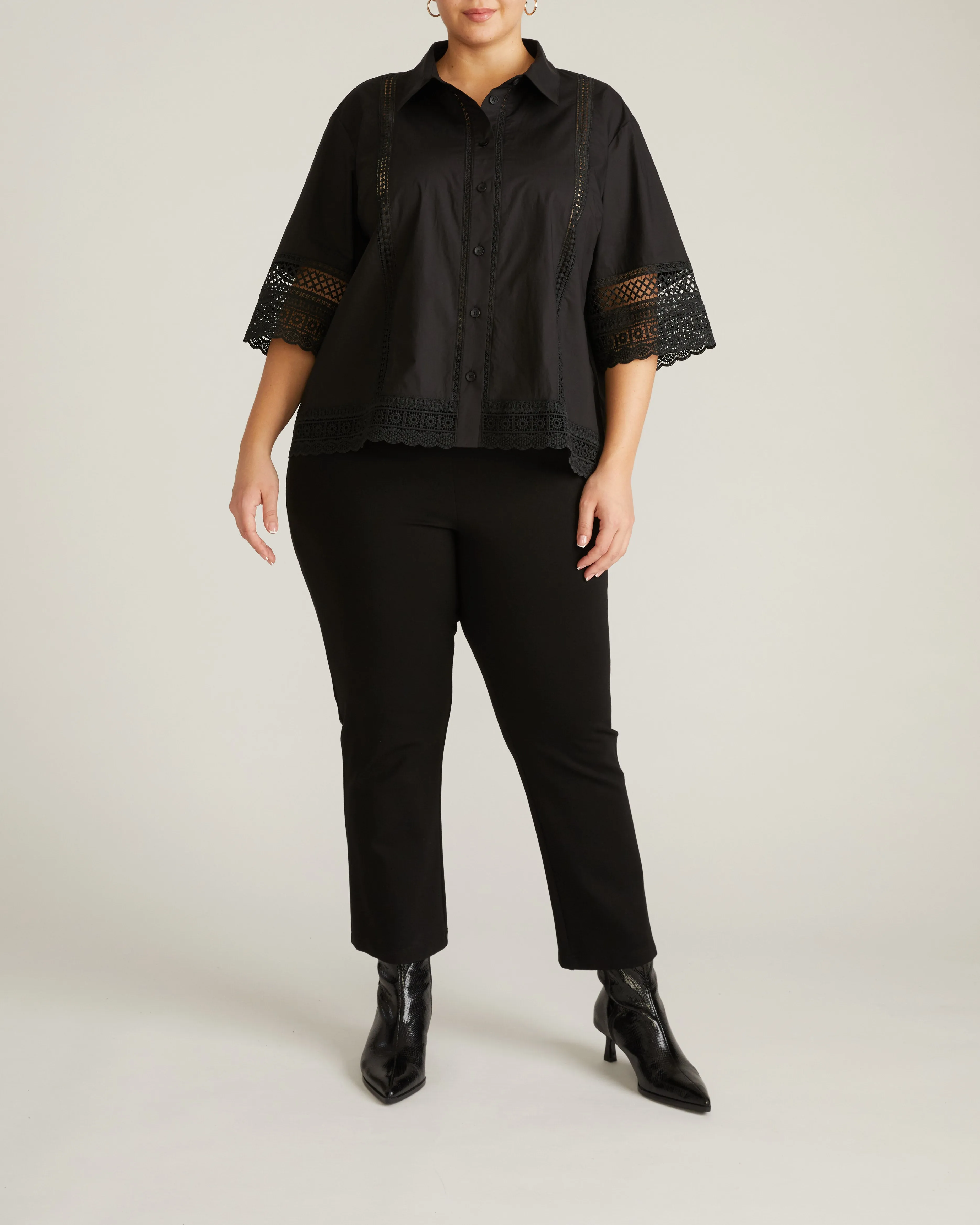 Dora Cotton Poplin Blouse - Black sold by Universal Standard product image thumbnail 4