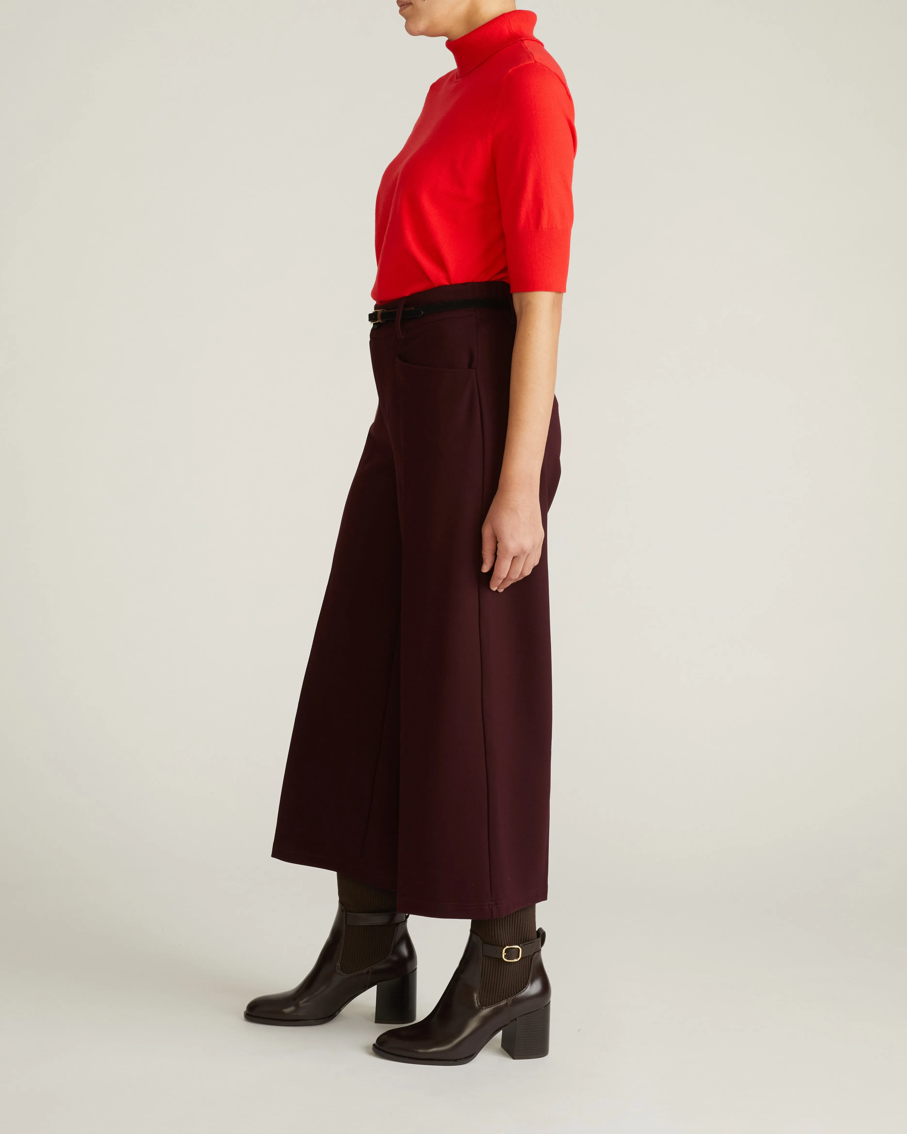 Cropped Wide Leg Ponte Pants - Black Cherry sold by Universal Standard product image thumbnail 4