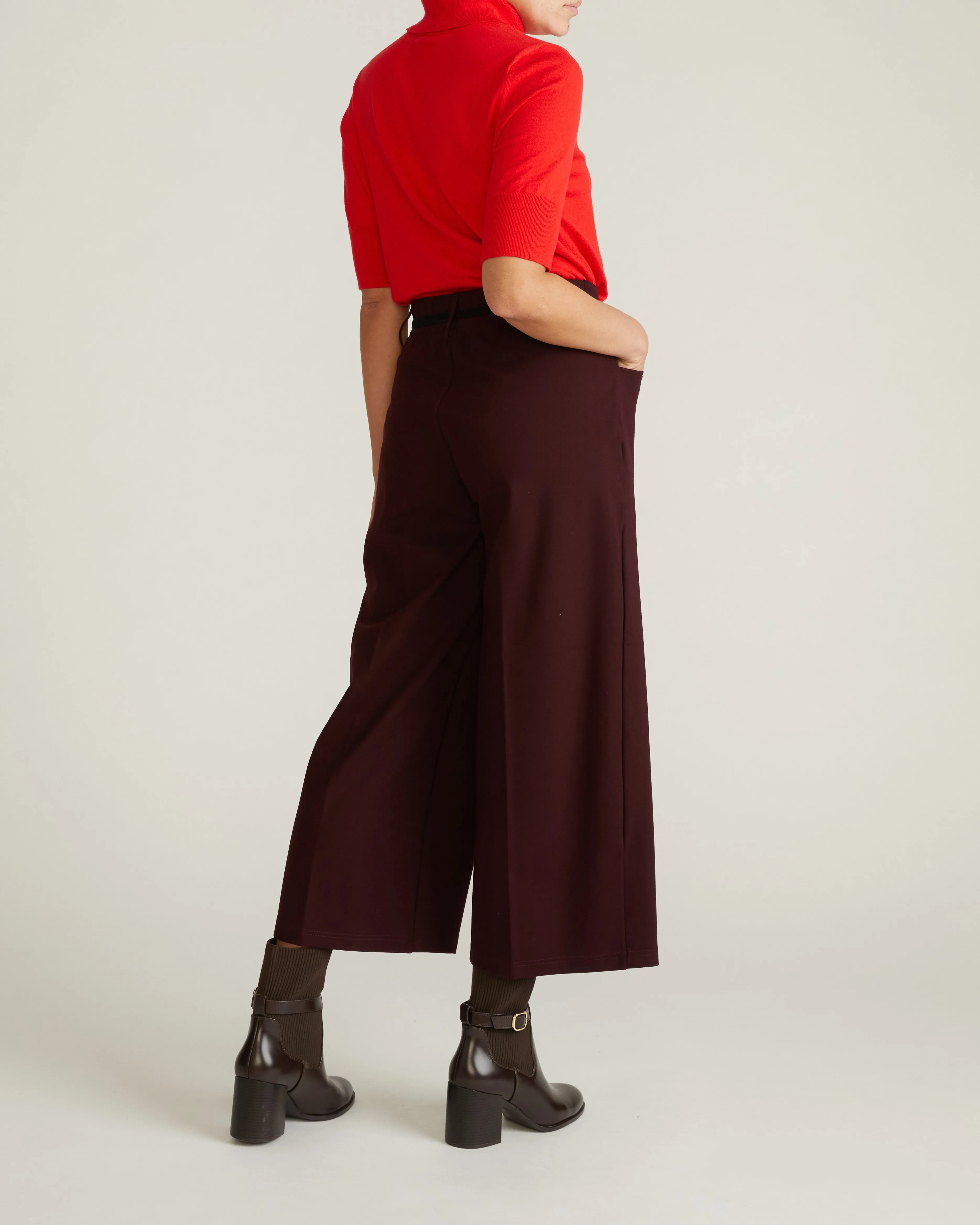 Cropped Wide Leg Ponte Pants - Black Cherry sold by Universal Standard product image thumbnail 5