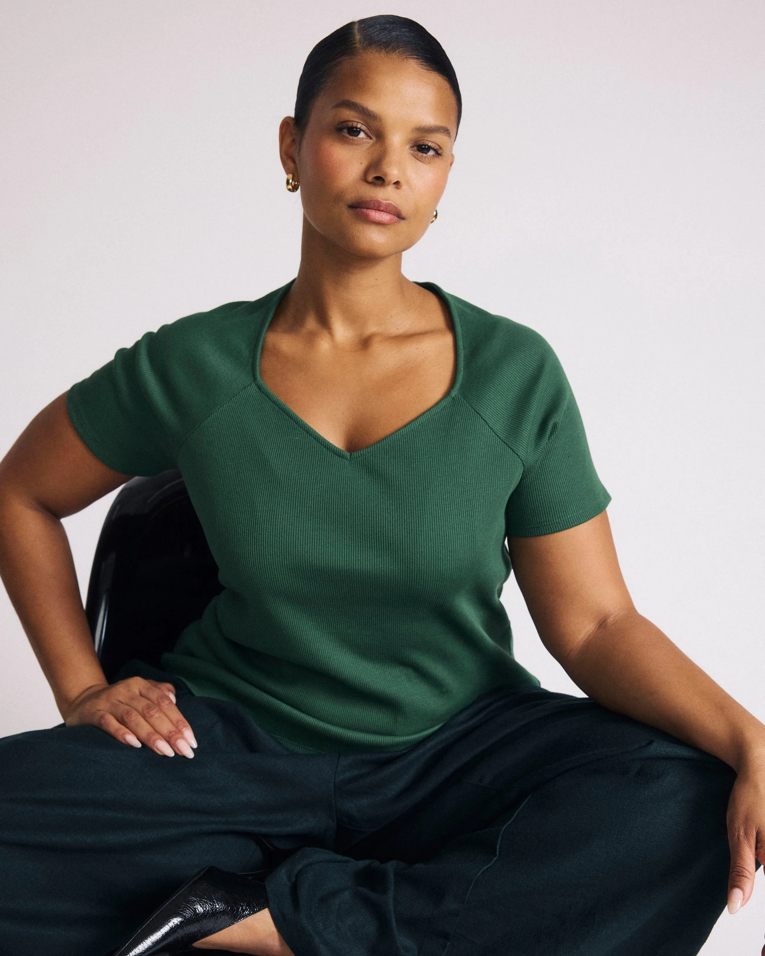 Carey Ribbed Top - Green Park sold by Universal Standard product image thumbnail 3