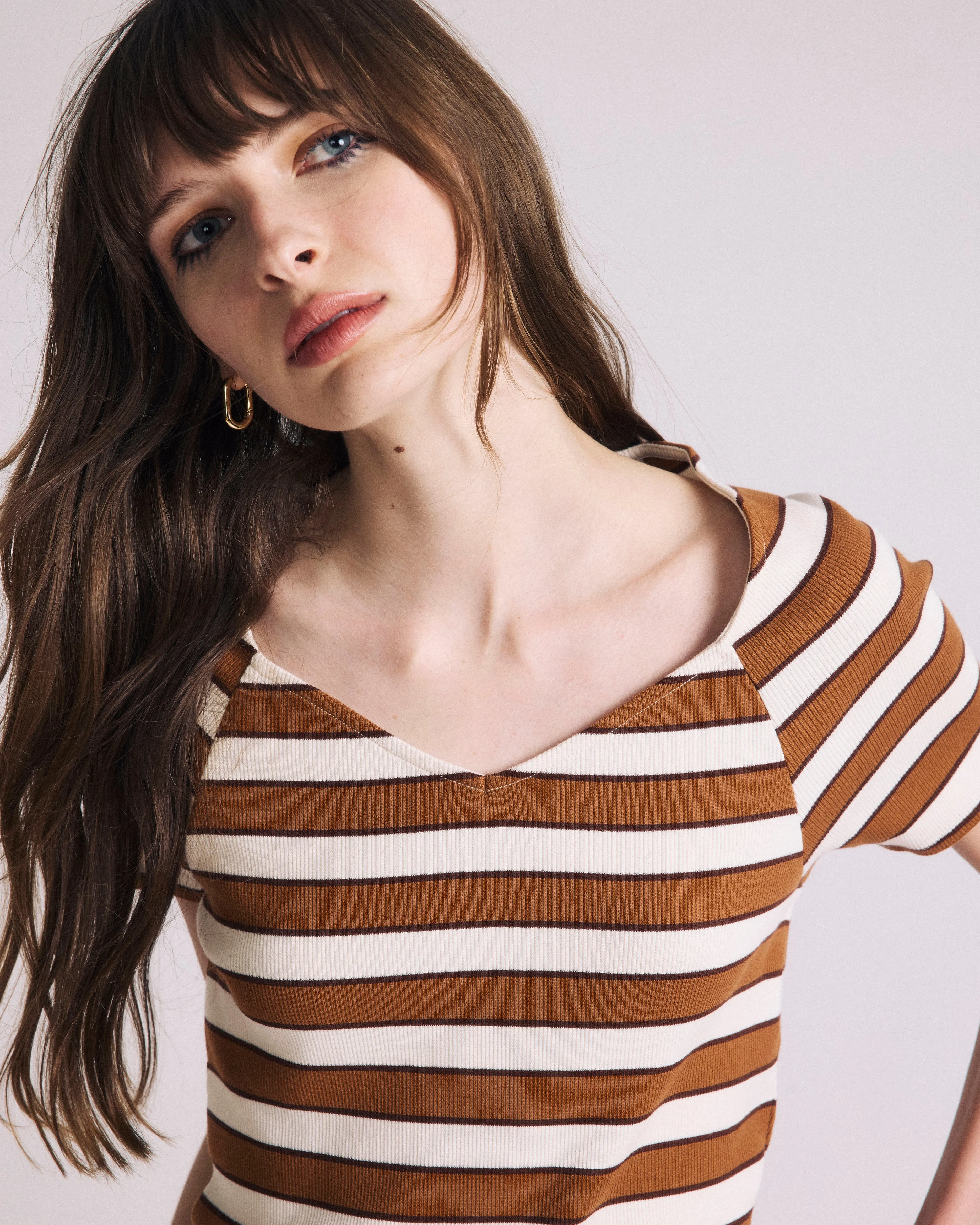 Carey Ribbed Top - Baker Street Stripe sold by Universal Standard product image thumbnail 2