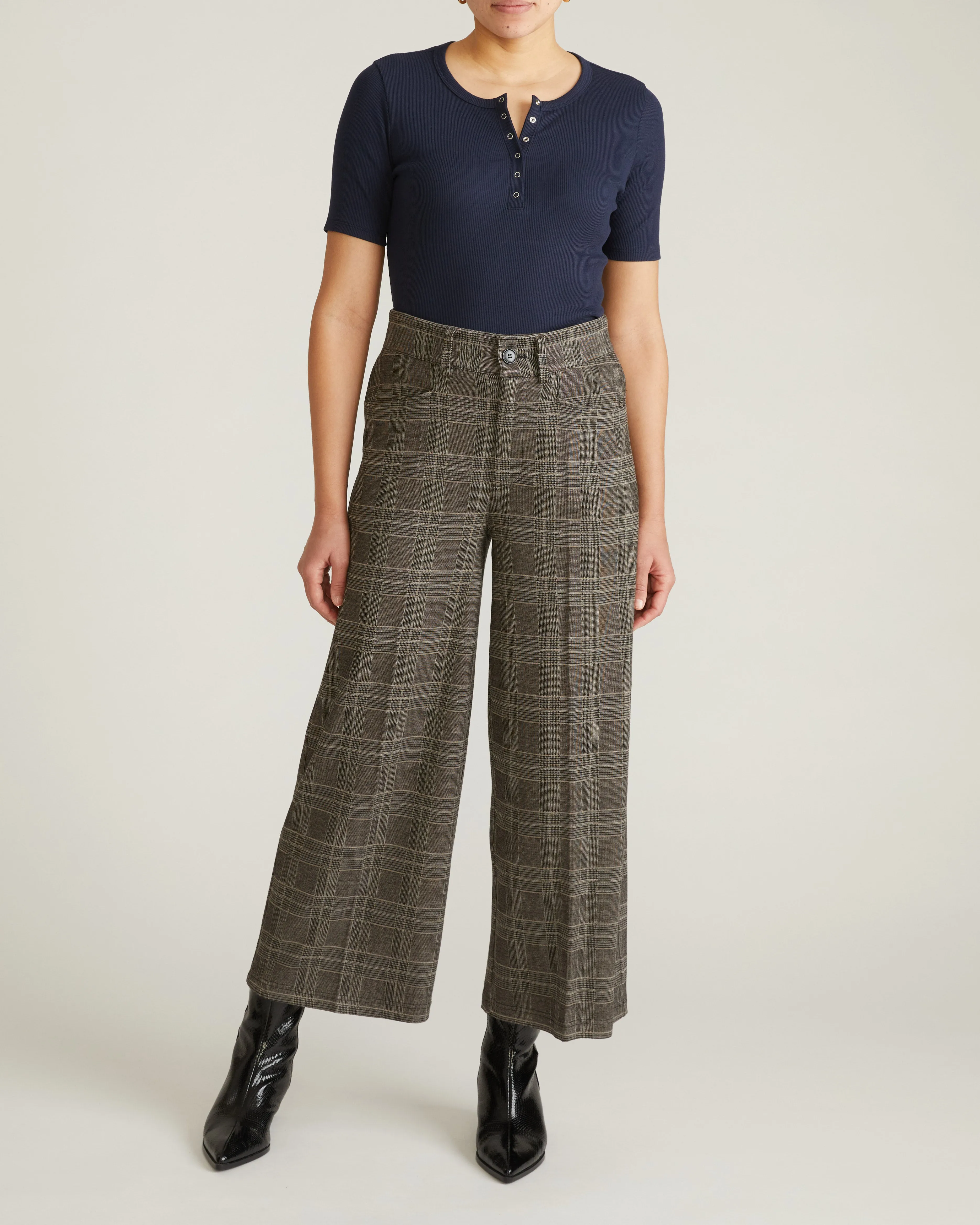 Cropped Wide Leg Ponte Pants - British Plaid sold by Universal Standard product image thumbnail 5