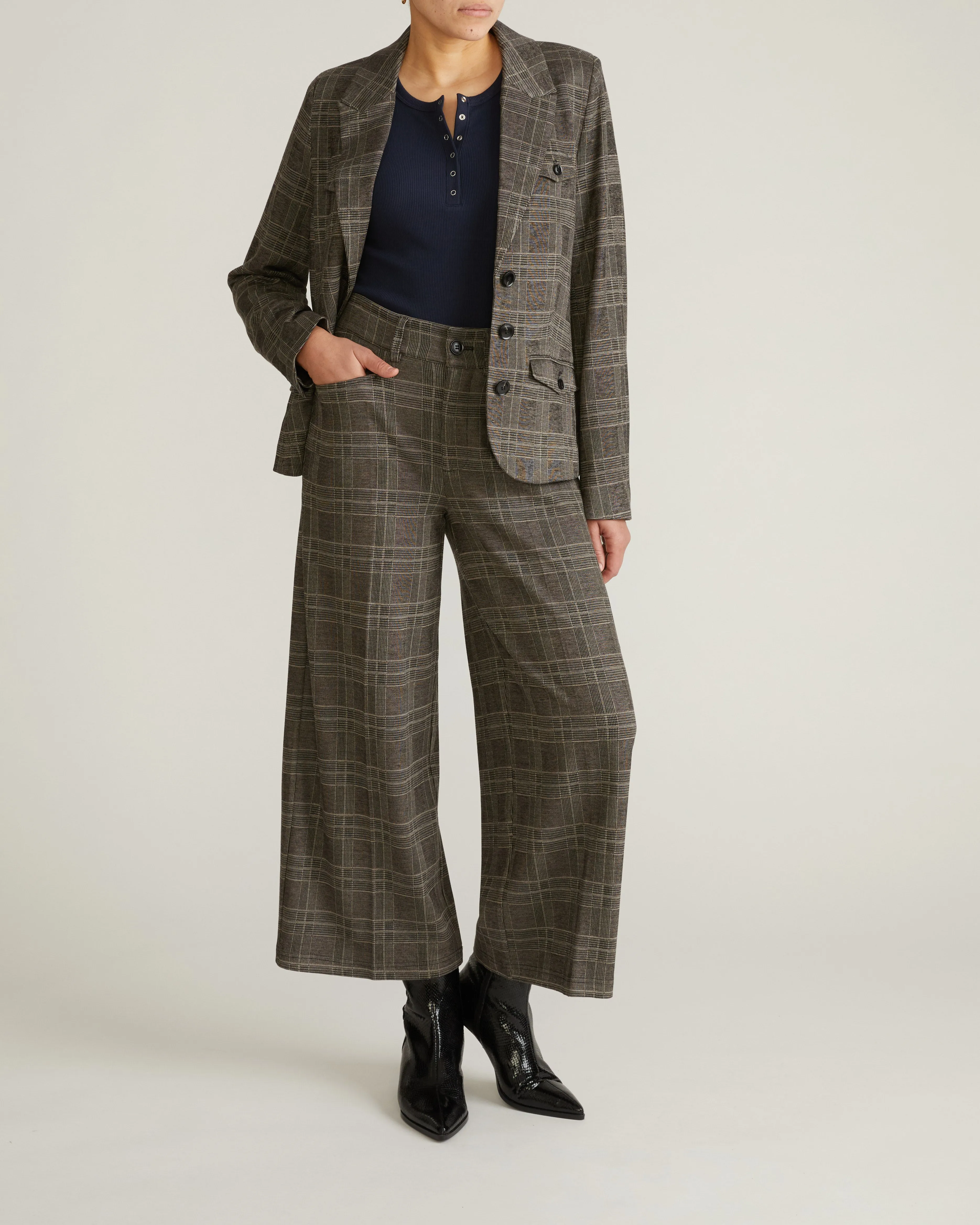 Cropped Wide Leg Ponte Pants - British Plaid sold by Universal Standard product image thumbnail 4
