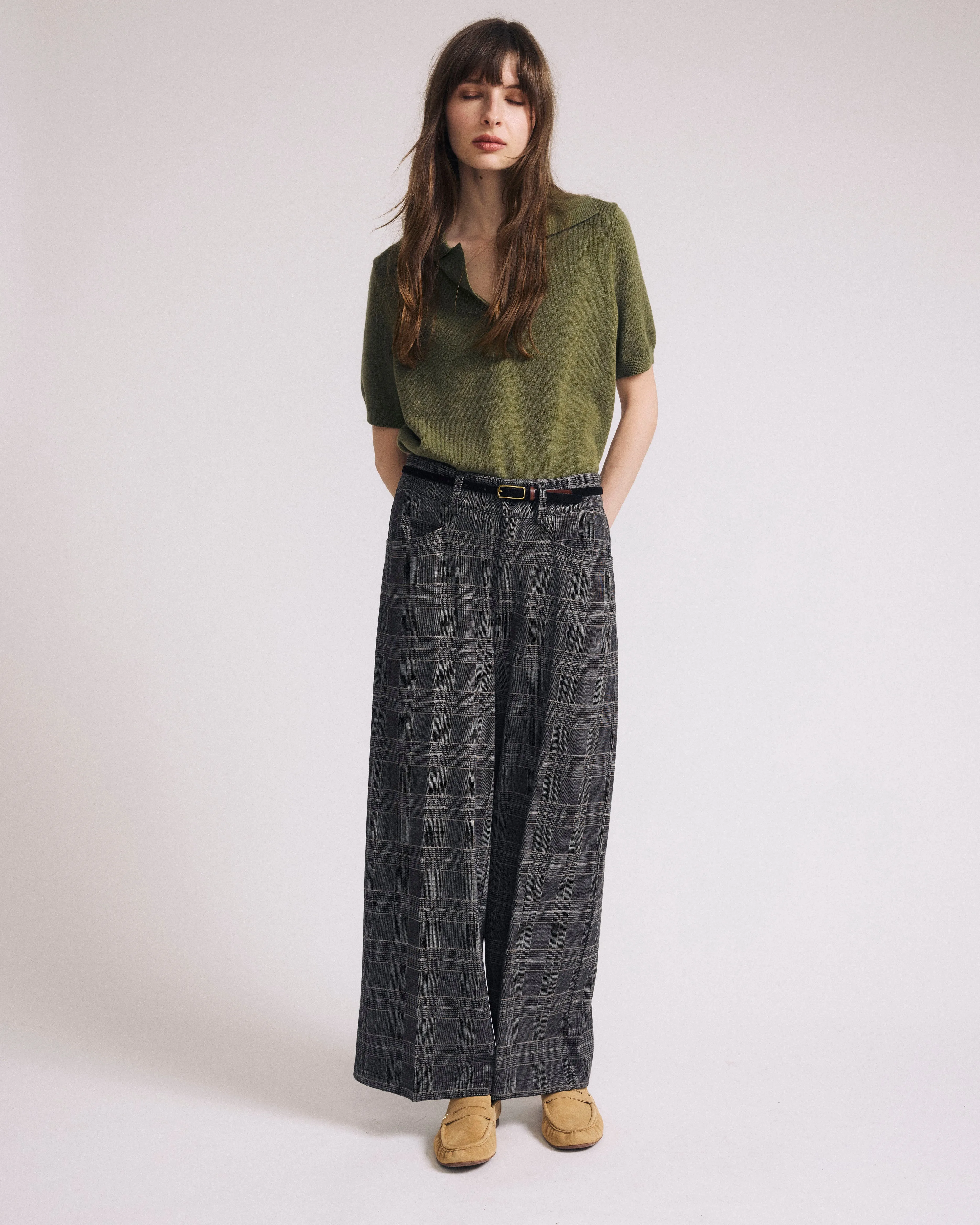 Cropped Wide Leg Ponte Pants - British Plaid sold by Universal Standard product image thumbnail 3