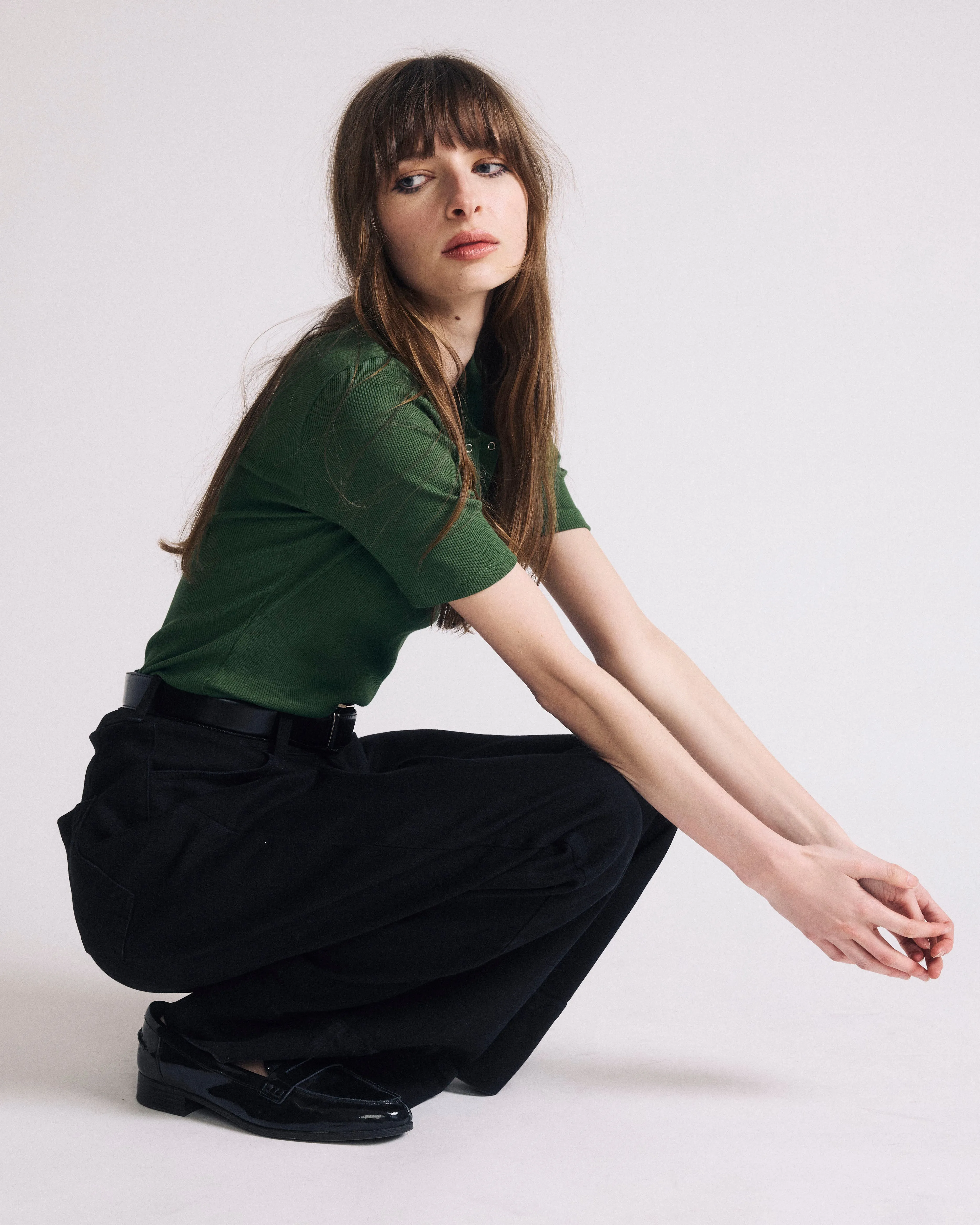 Henley Short Sleeve Ribbed Tee - Green Park sold by Universal Standard product image thumbnail 2