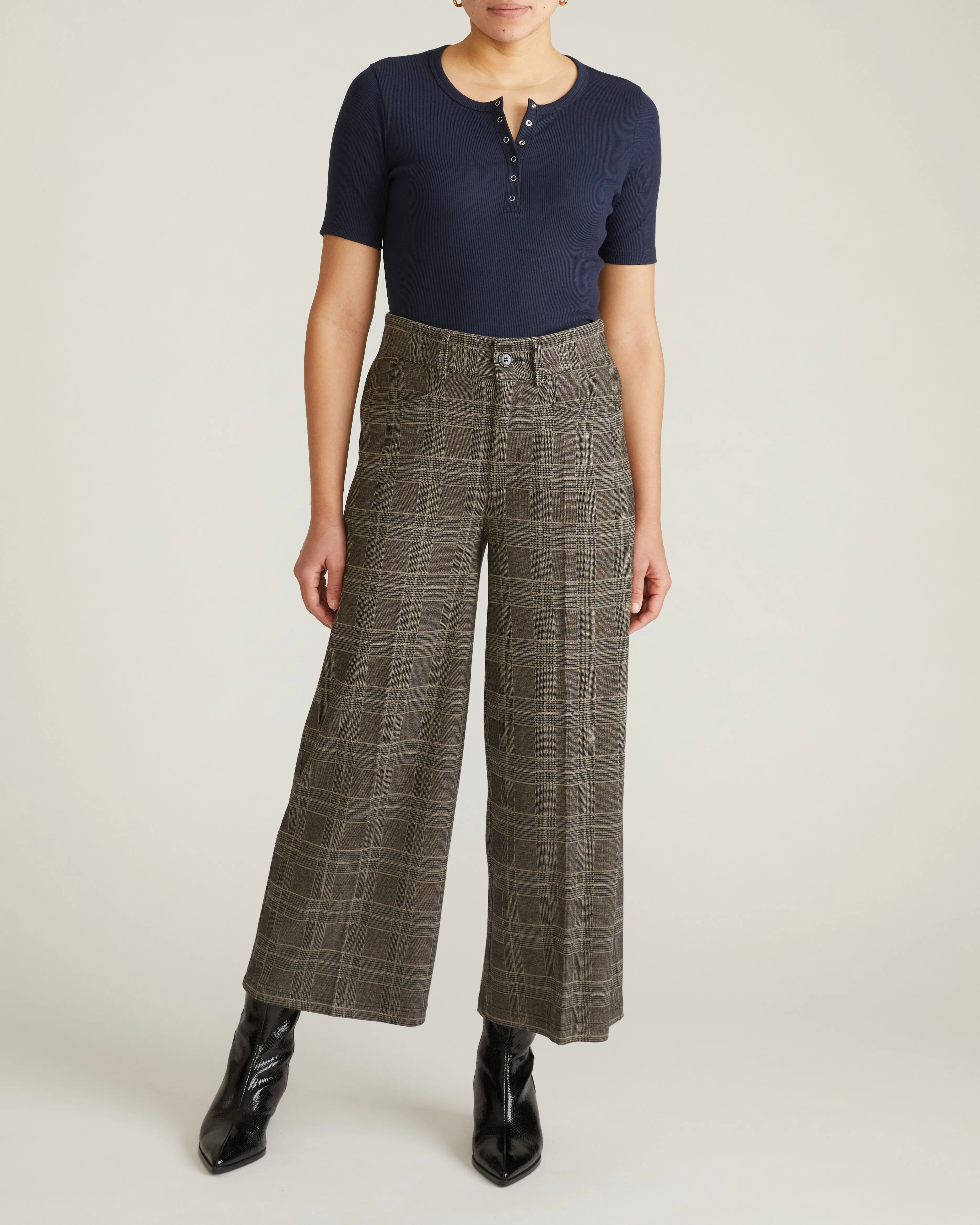 Henley Short Sleeve Ribbed Tee - Navy sold by Universal Standard product image thumbnail 2