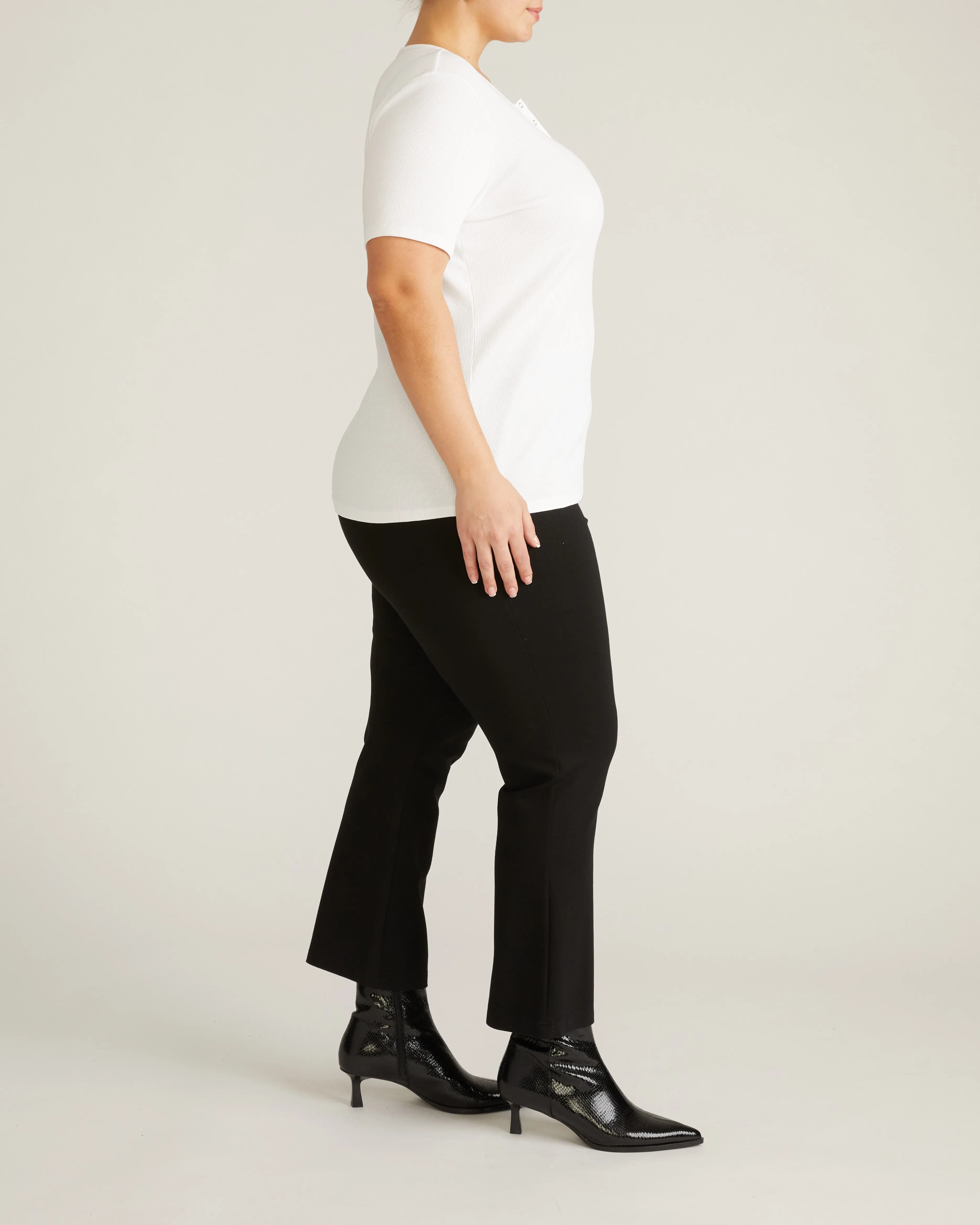 Henley Short Sleeve Ribbed Tee - White sold by Universal Standard product image thumbnail 5