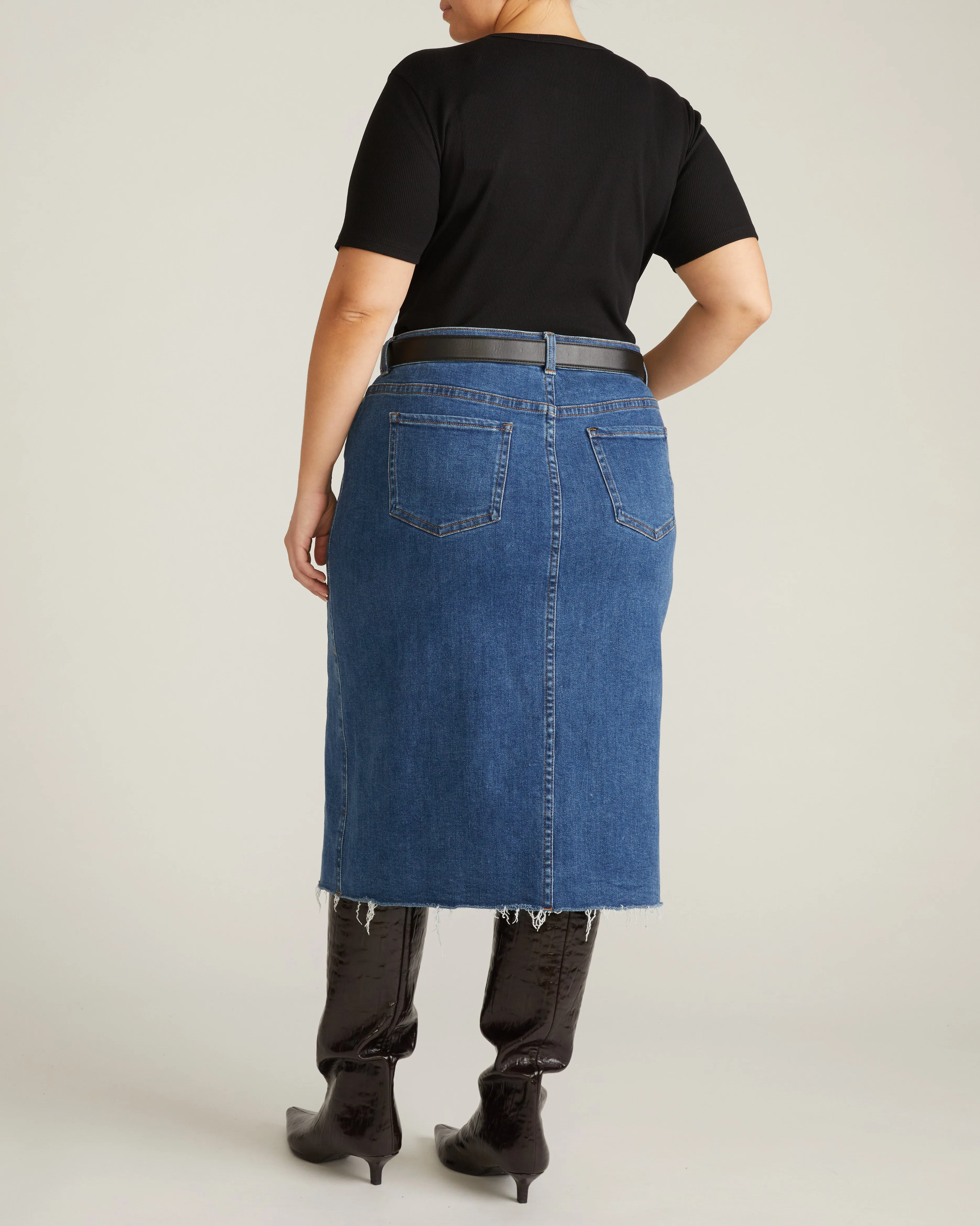 Henley Short Sleeve Ribbed Tee - Black sold by Universal Standard product image thumbnail 4