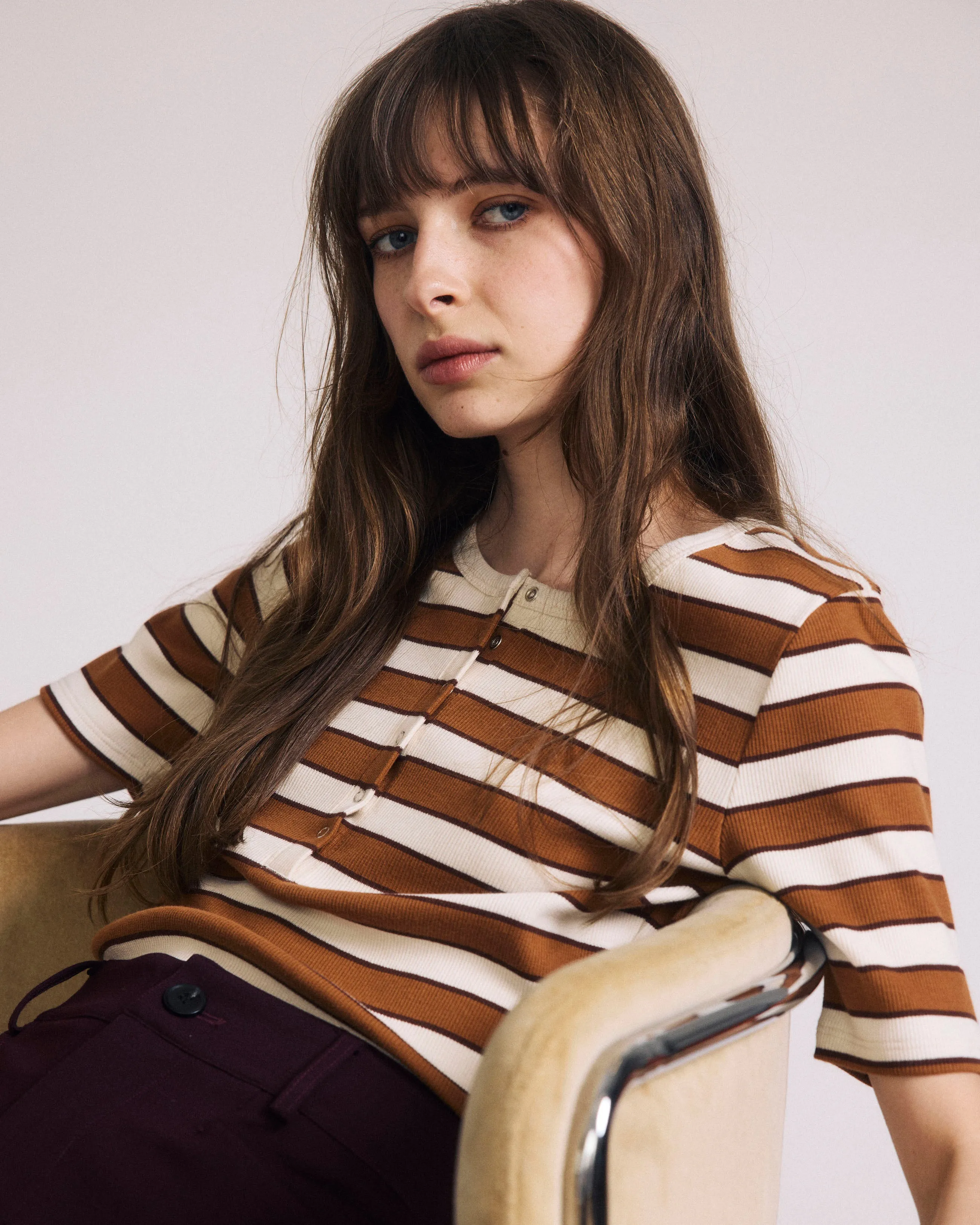 Henley Short Sleeve Ribbed Tee - Baker Street Stripe sold by Universal Standard product image thumbnail 5