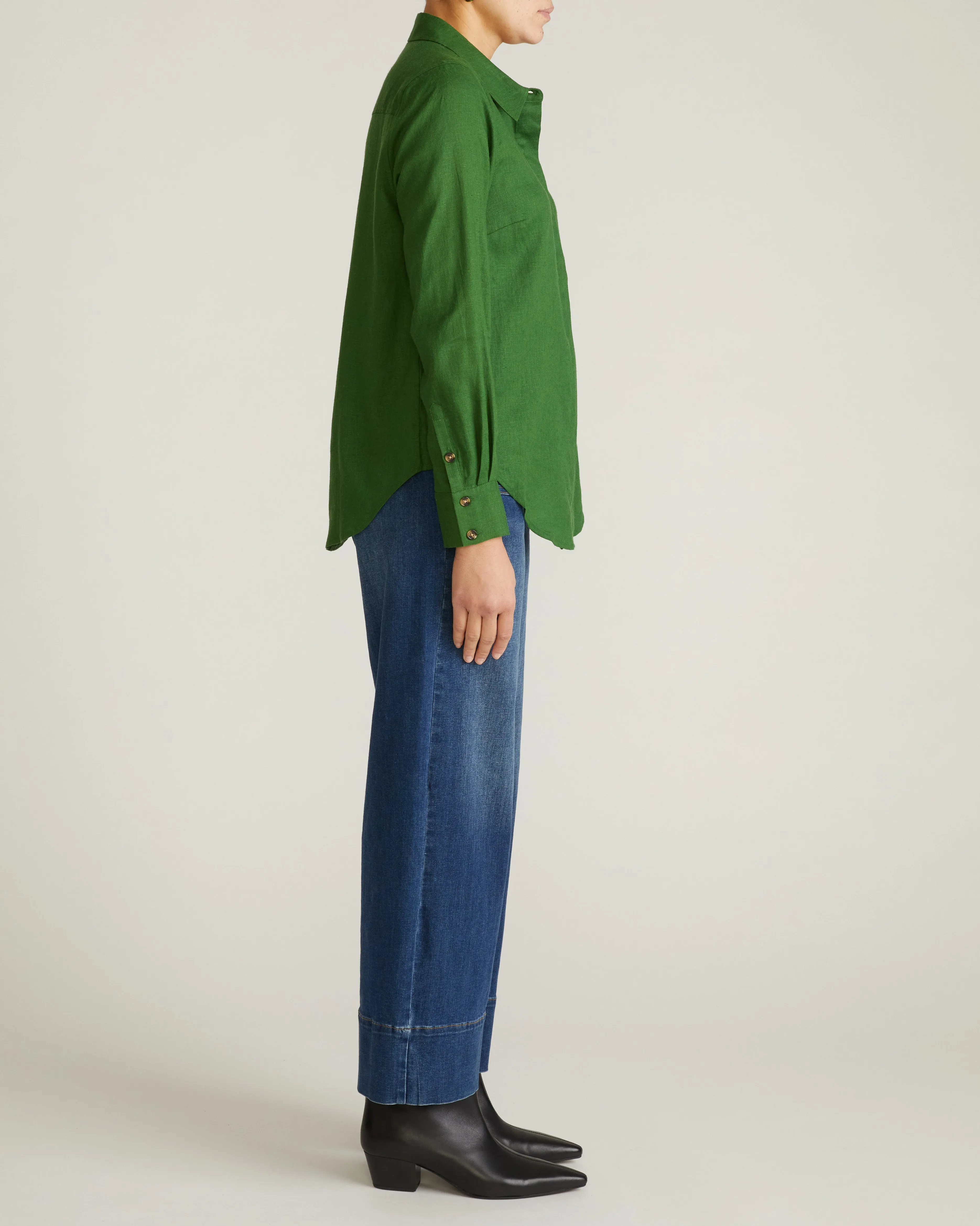 Elbe Stretch Linen Shirt - Green Park sold by Universal Standard product image thumbnail 3