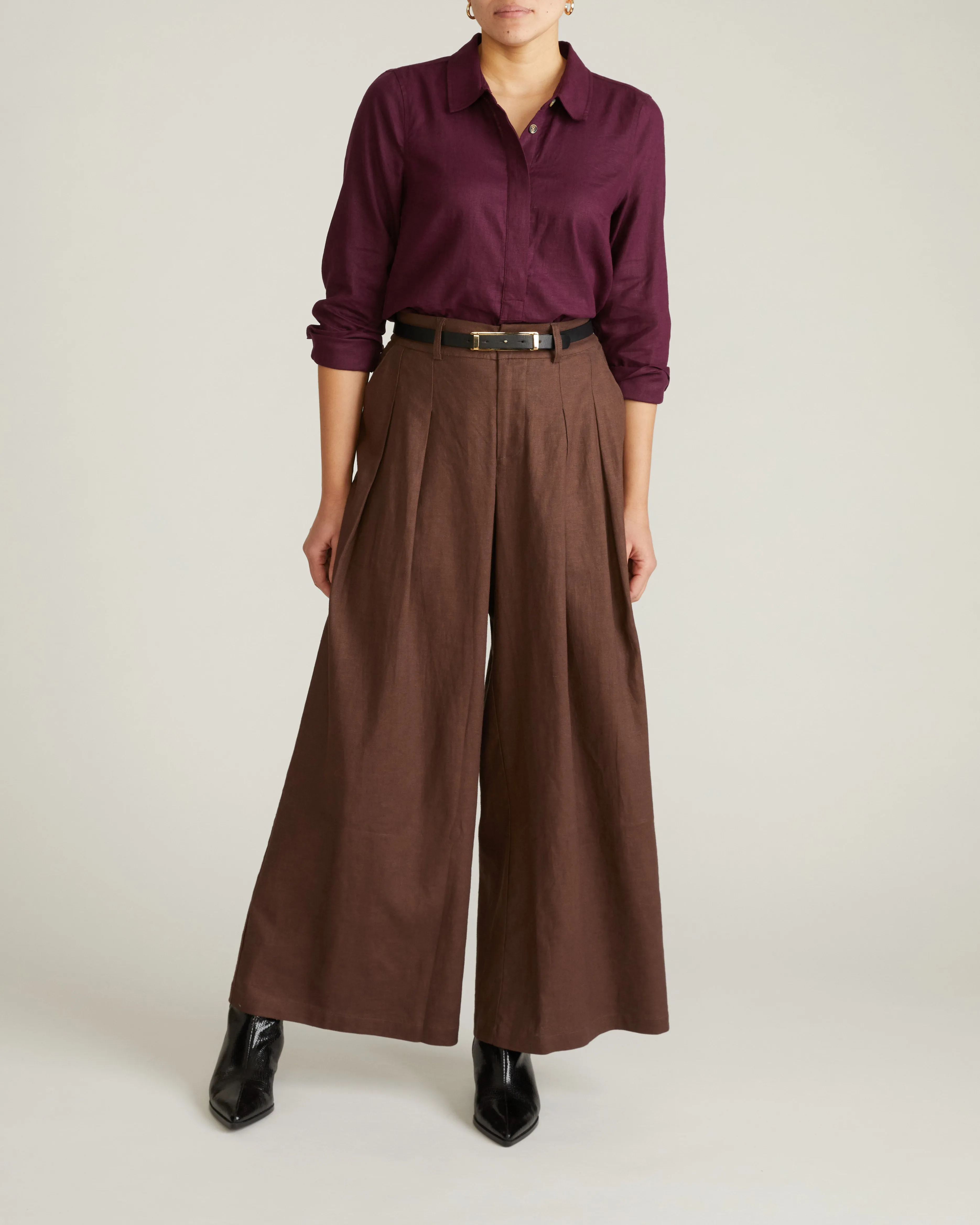 Elbe Popover Stretch Linen Shirt - Acai sold by Universal Standard product image thumbnail 2