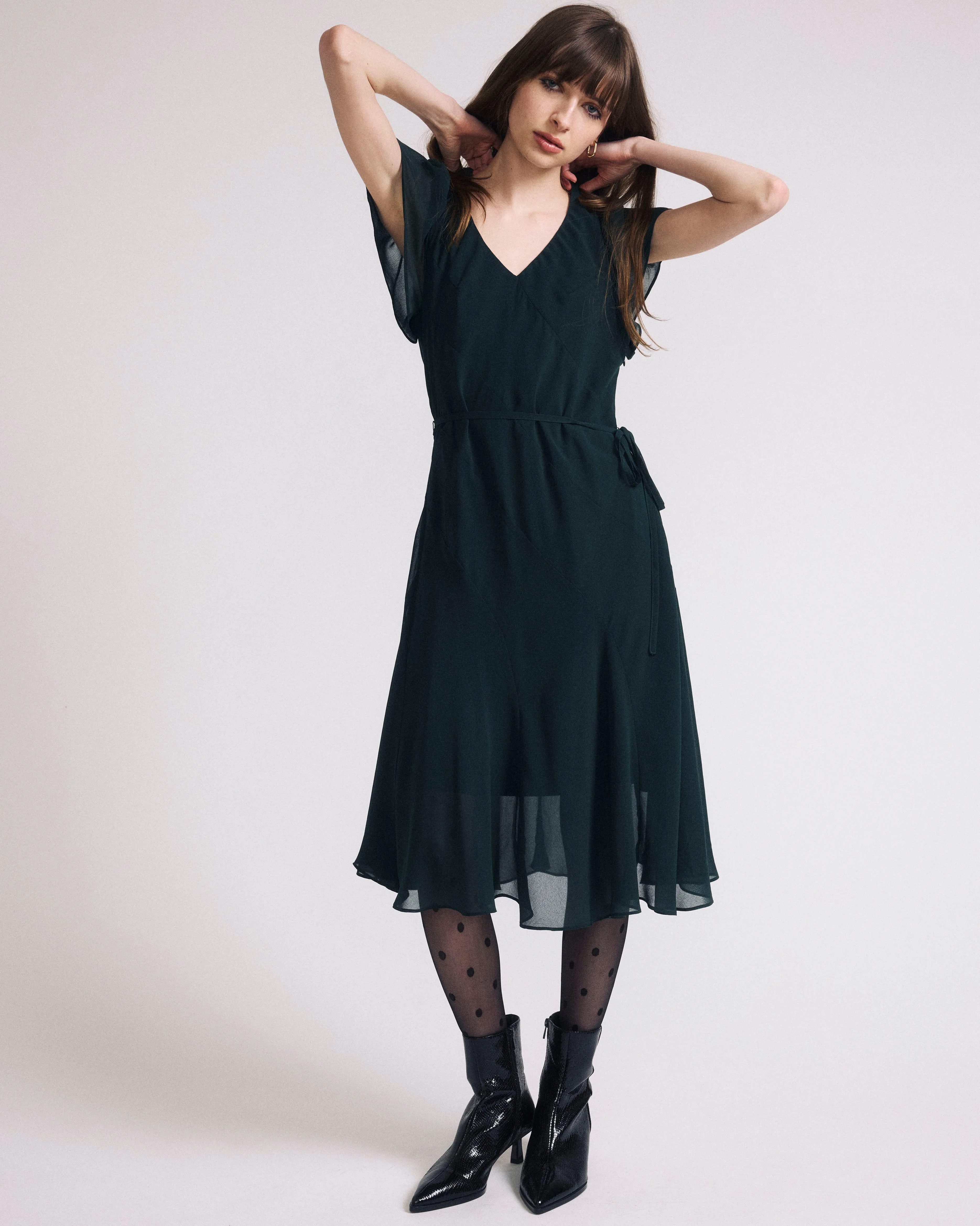 Seville Chiffon Dress - Forest Green sold by Universal Standard product image thumbnail 2
