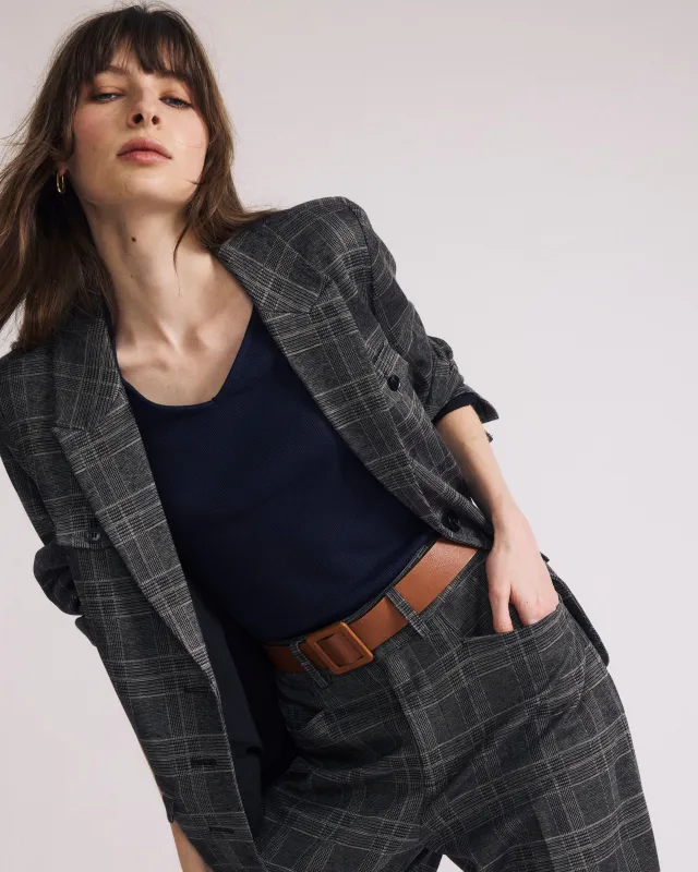 4 Pocket Ponte Blazer - British Plaid made by Universal Standard