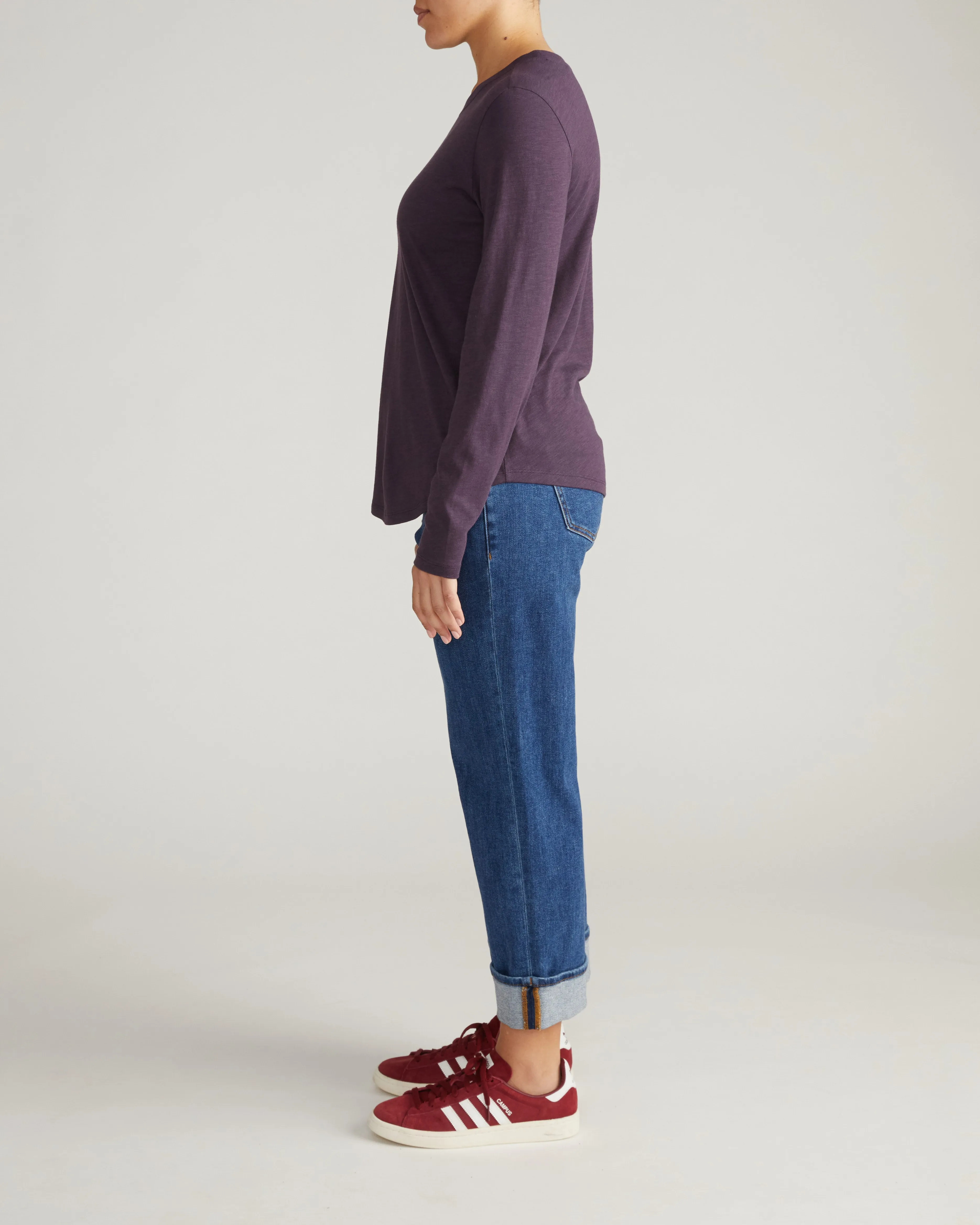 Light-As-Air Long Sleeve Crew Neck Tee - Purple Jewel sold by Universal Standard product image thumbnail 3