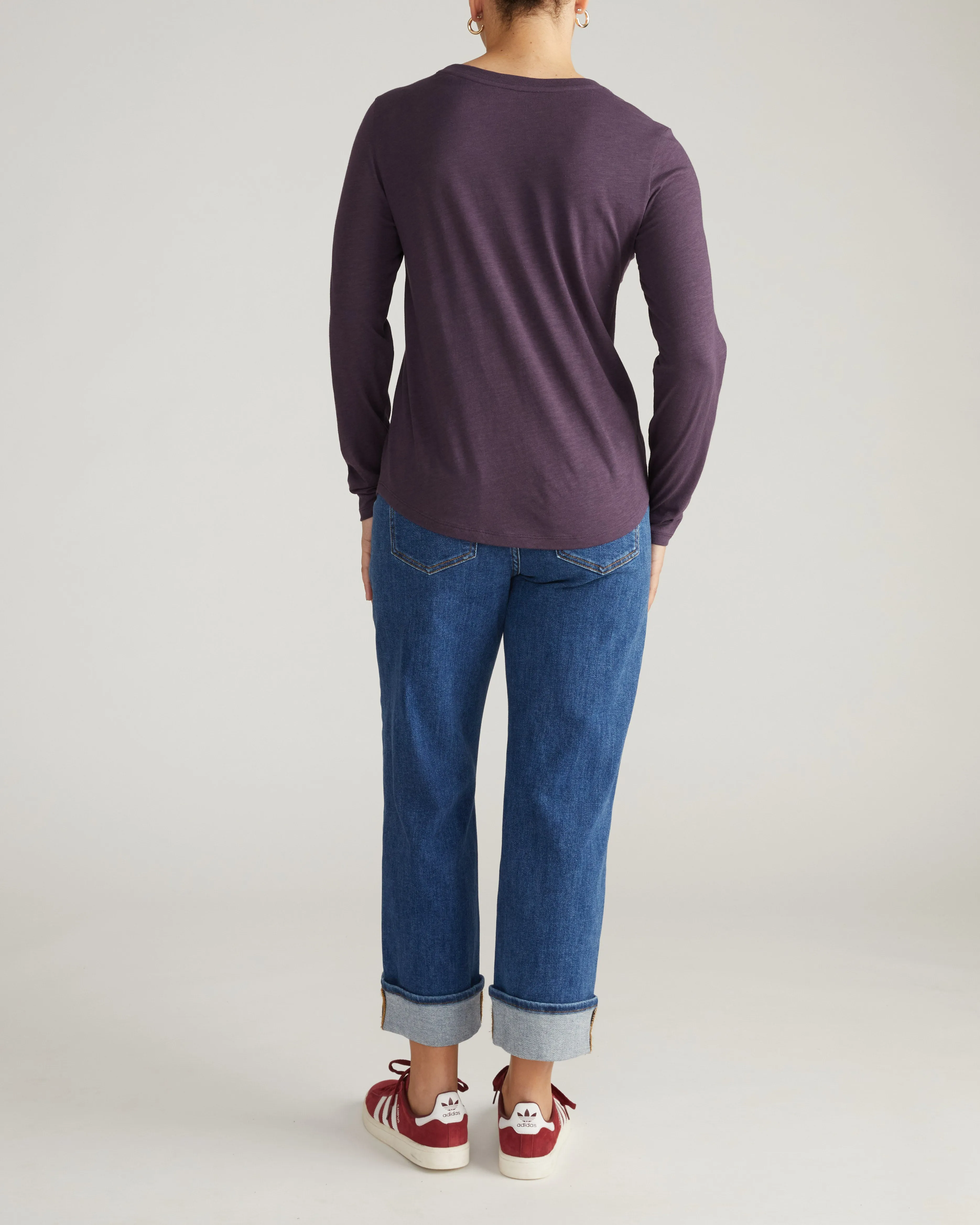 Light-As-Air Long Sleeve Crew Neck Tee - Purple Jewel sold by Universal Standard product image thumbnail 4