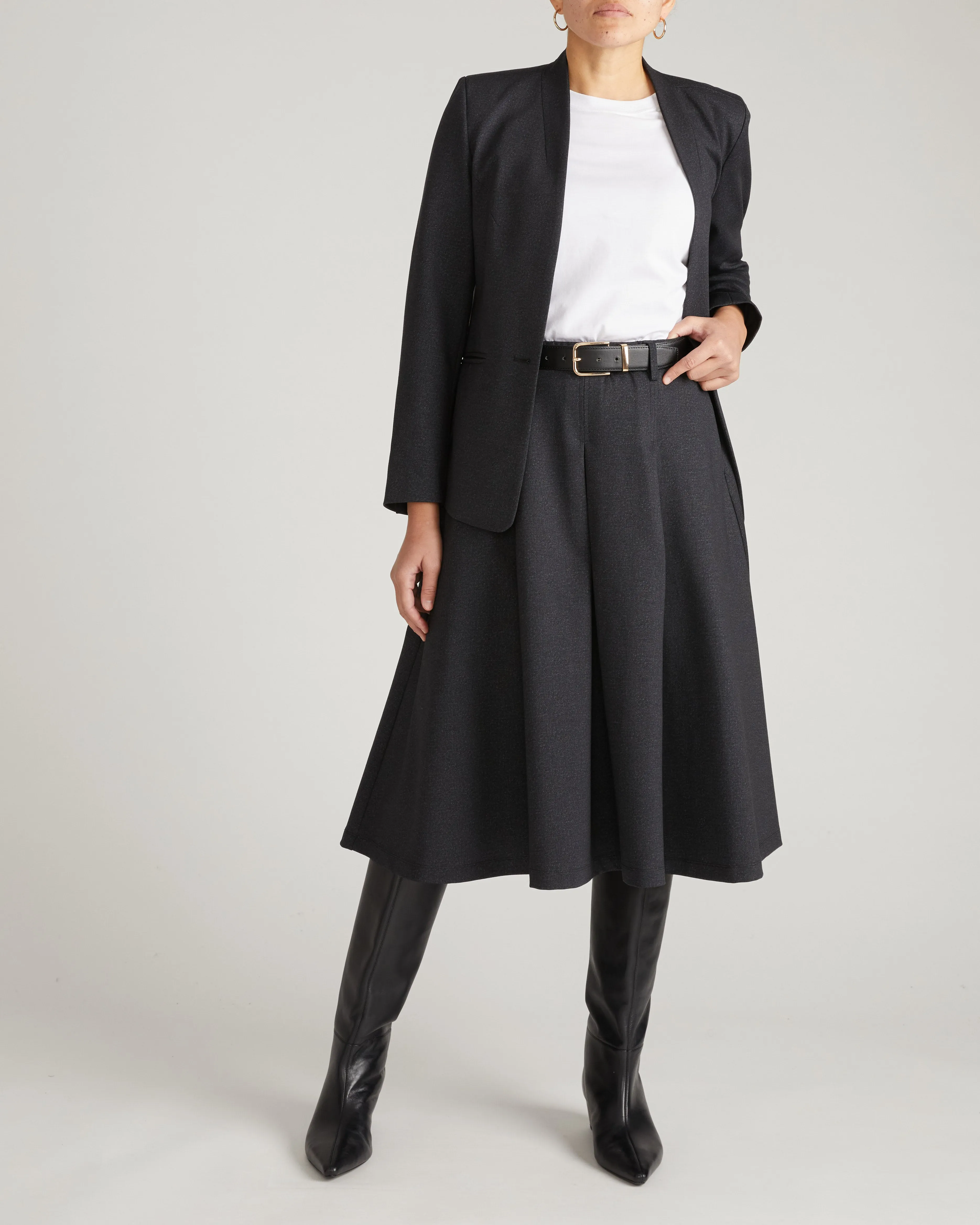 PowerPonte Denim Pleated Skirt - Charcoal sold by Universal Standard product image thumbnail 5
