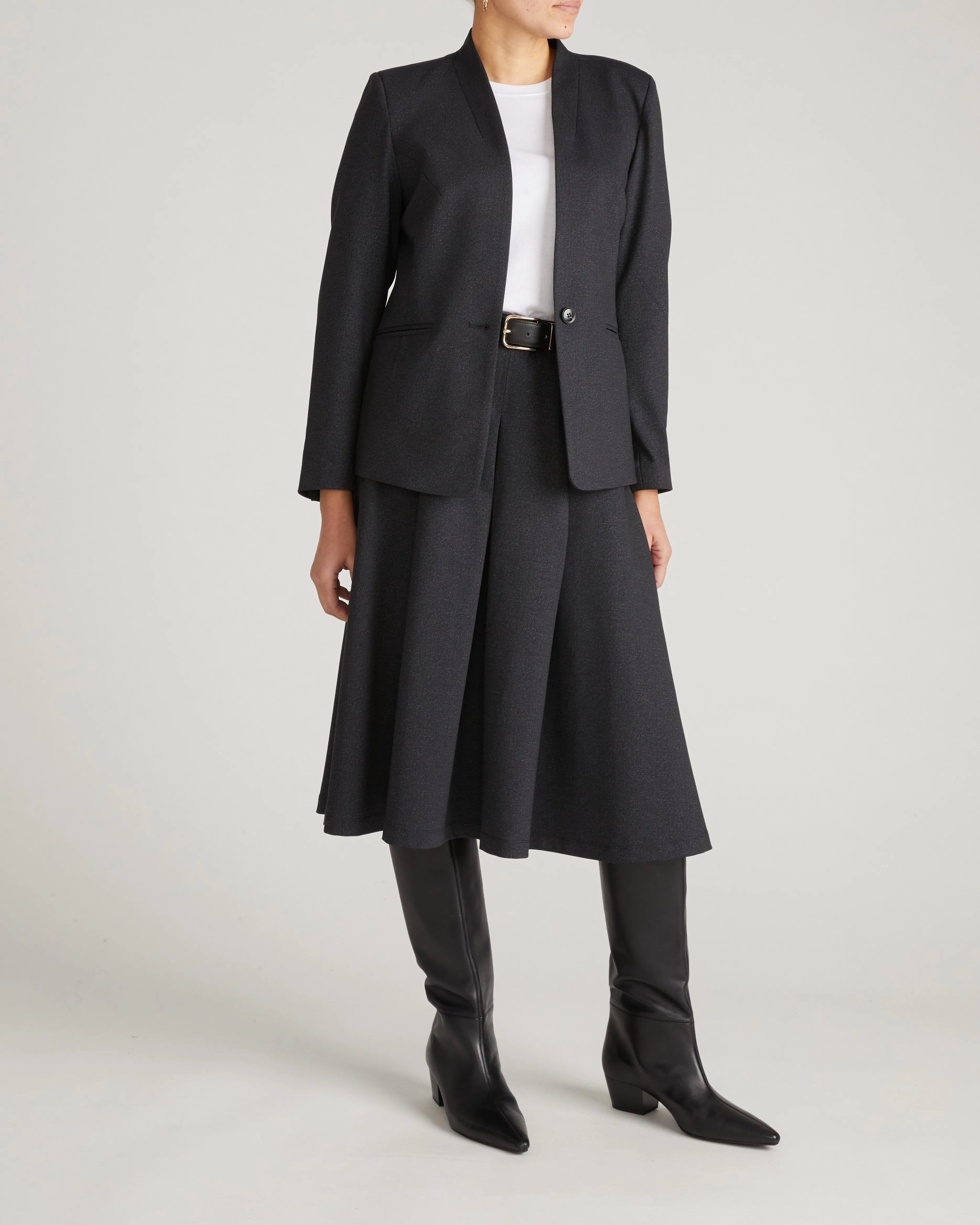 PowerPonte Denim Pleated Skirt - Charcoal sold by Universal Standard product image thumbnail 4