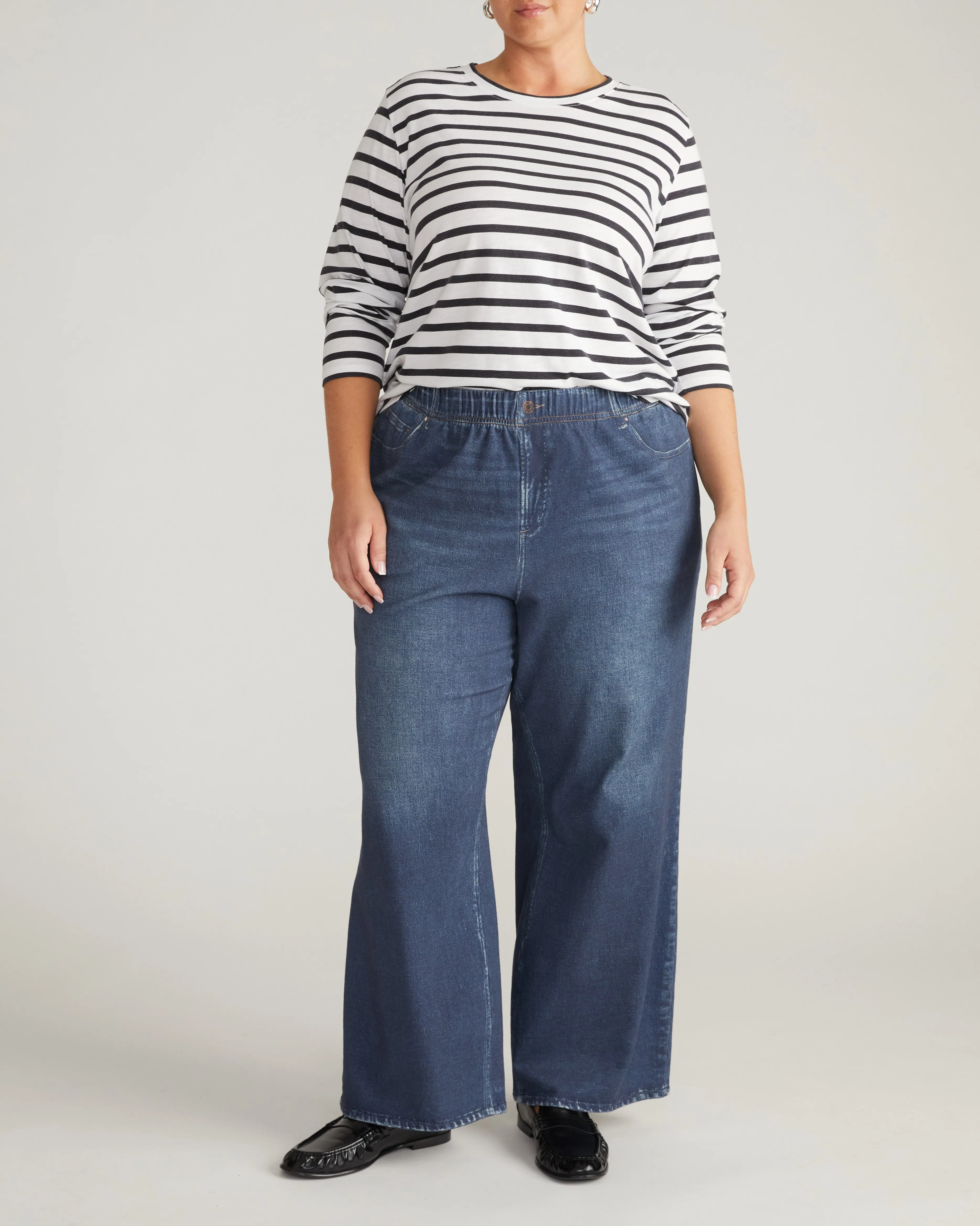 Light-As-Air Long Sleeve Crew Neck Tee - Zen Stripe sold by Universal Standard product image thumbnail 3