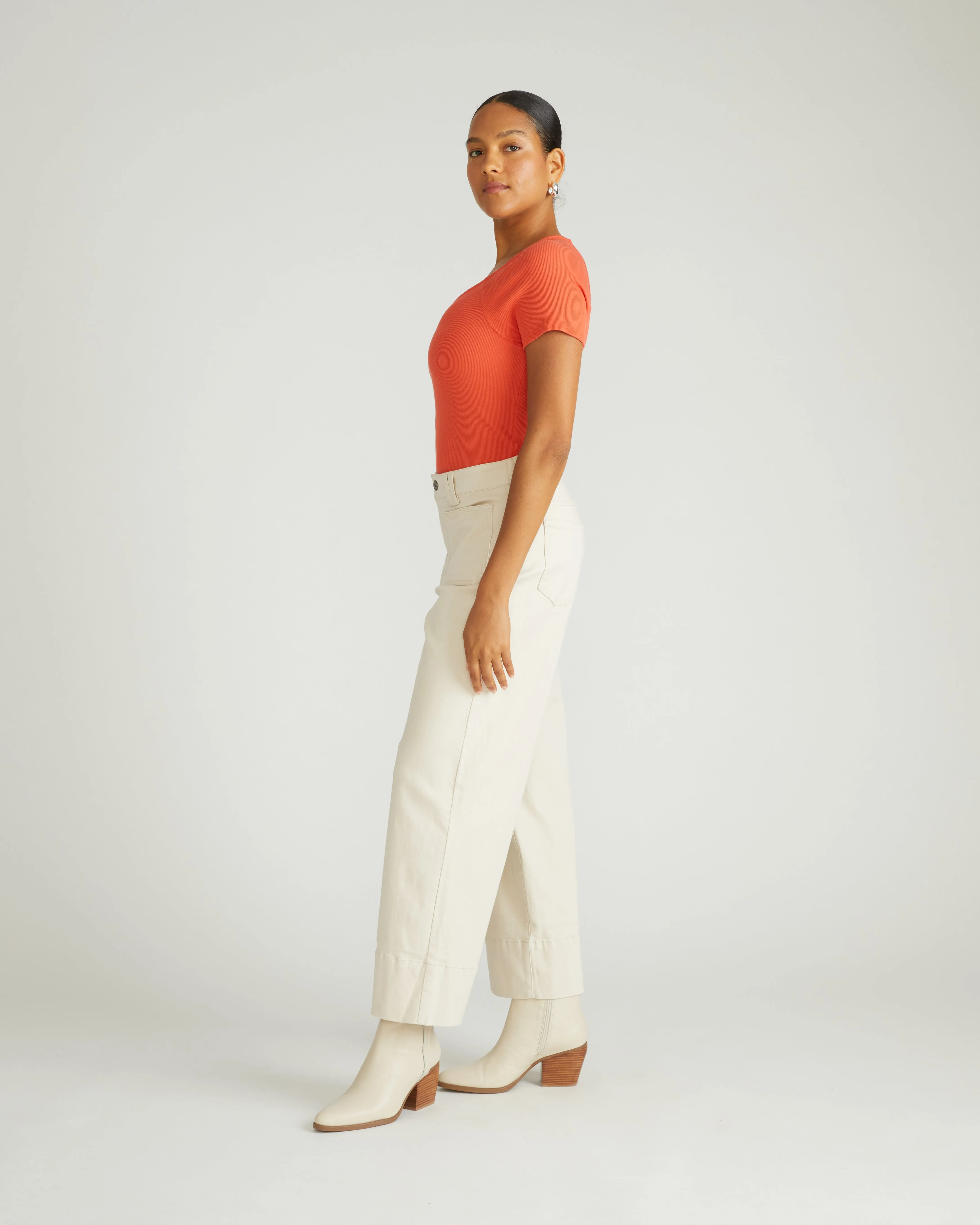 Carey Ribbed Sweetheart Tee - Coral Reef sold by Universal Standard product image thumbnail 4