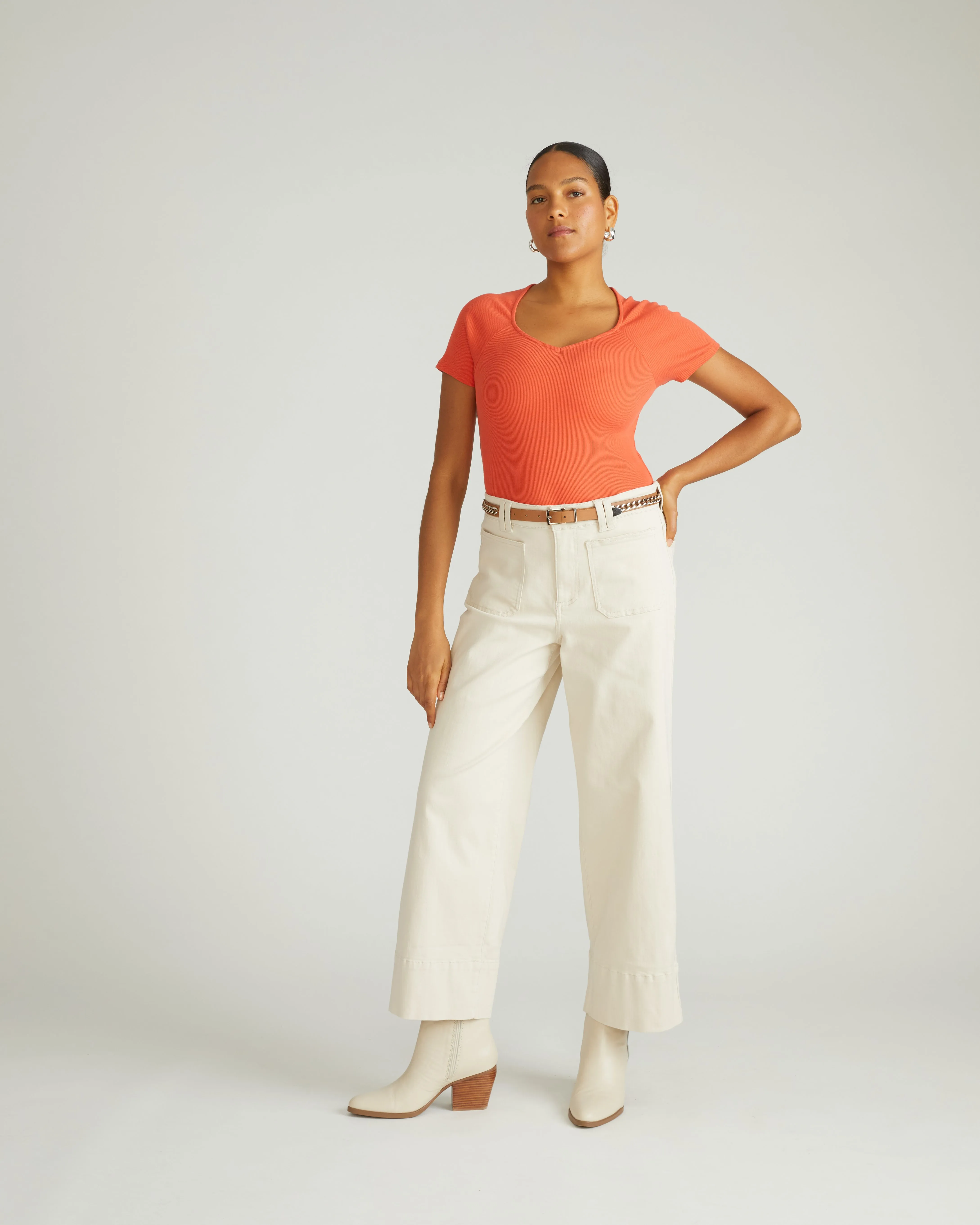 Carey Ribbed Sweetheart Tee - Coral Reef sold by Universal Standard product image thumbnail 3