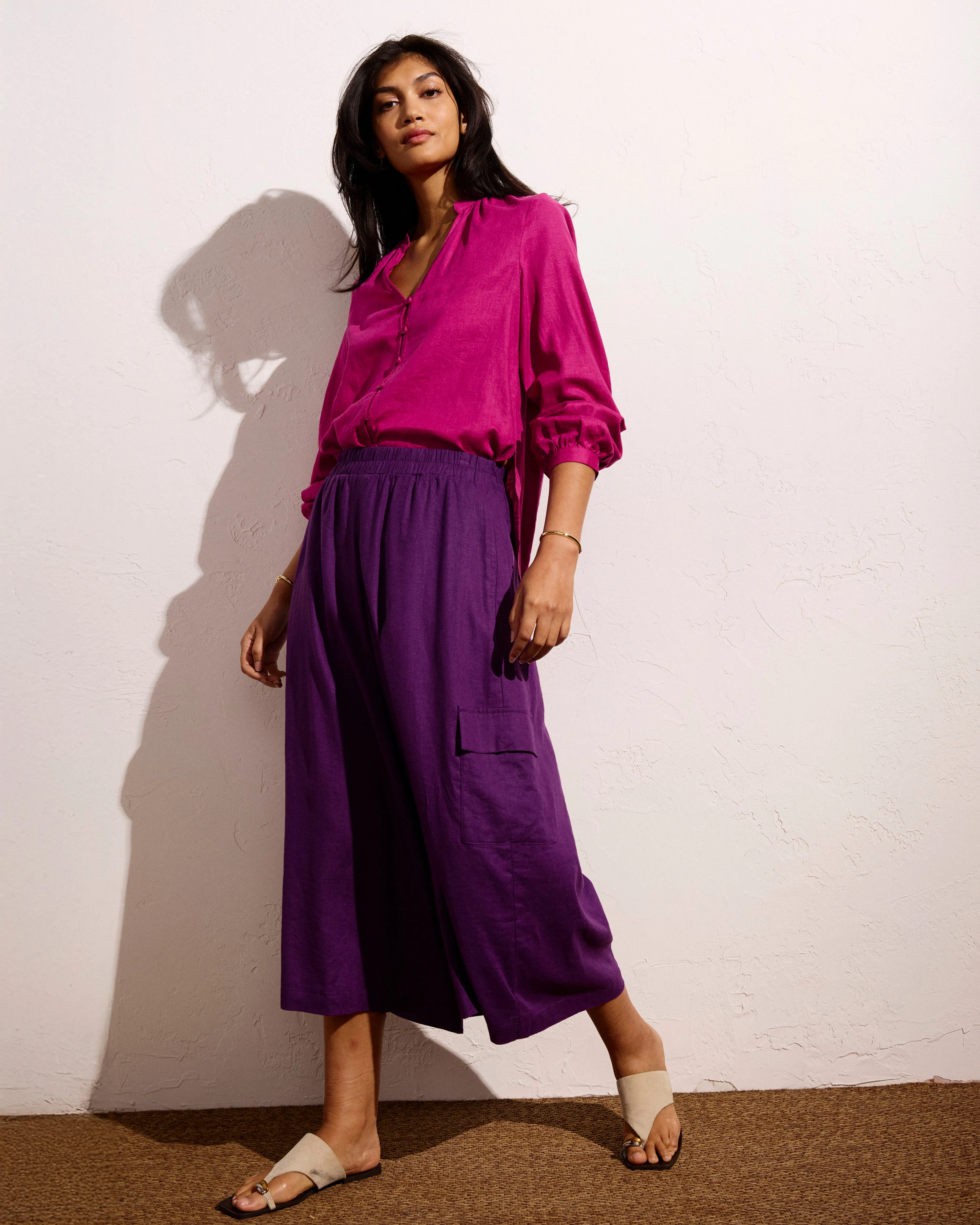 Palazzo Cargo Linen Pant - Dreamy Purple sold by Universal Standard product image thumbnail 2