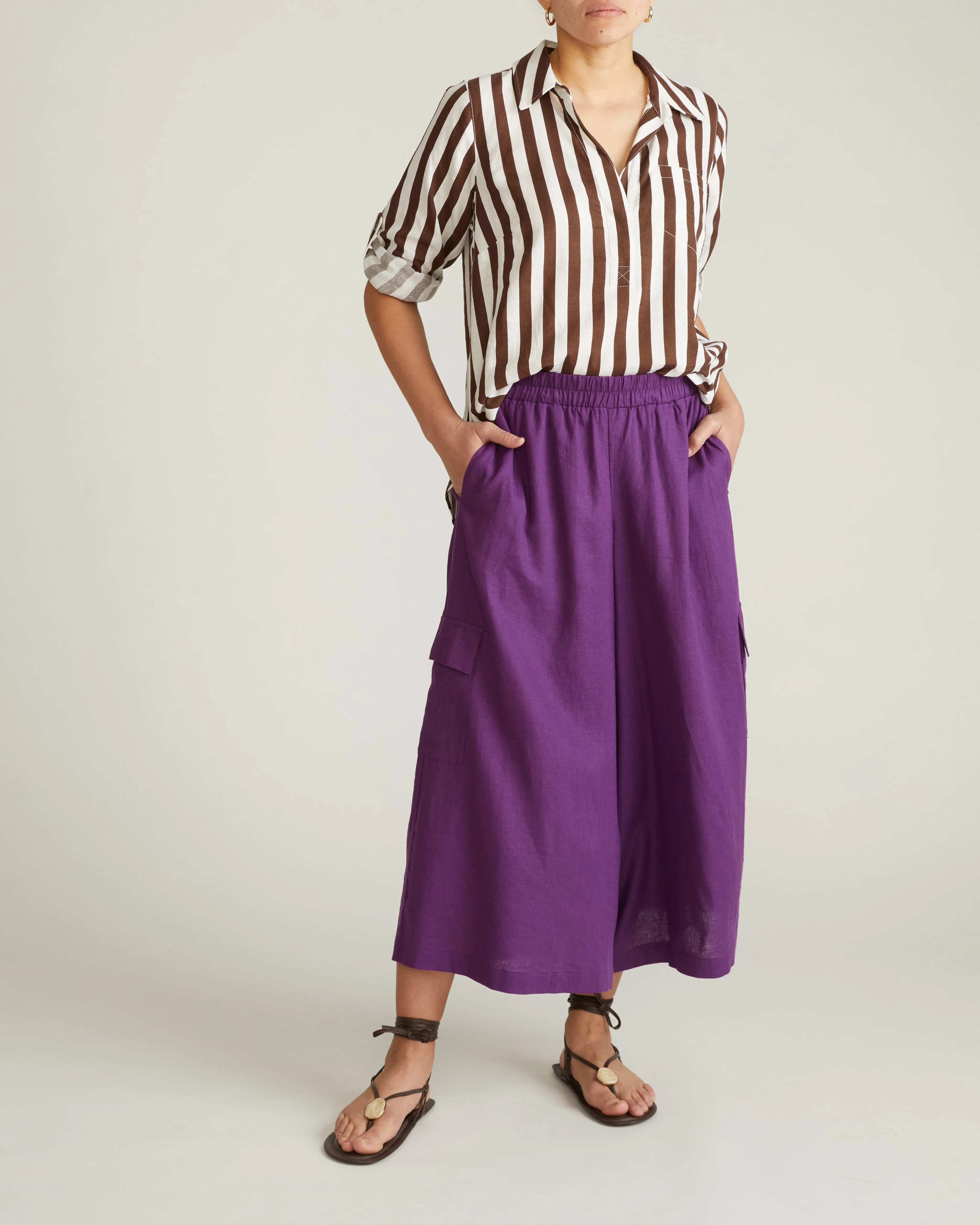 Palazzo Cargo Linen Pant - Dreamy Purple sold by Universal Standard product image thumbnail 4