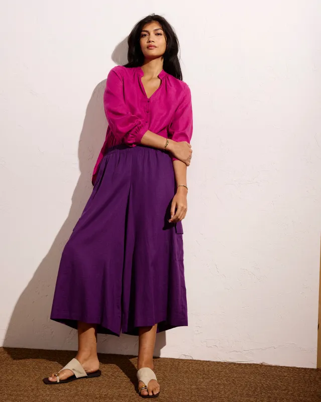 Palazzo Cargo Linen Pant - Dreamy Purple made by Universal Standard