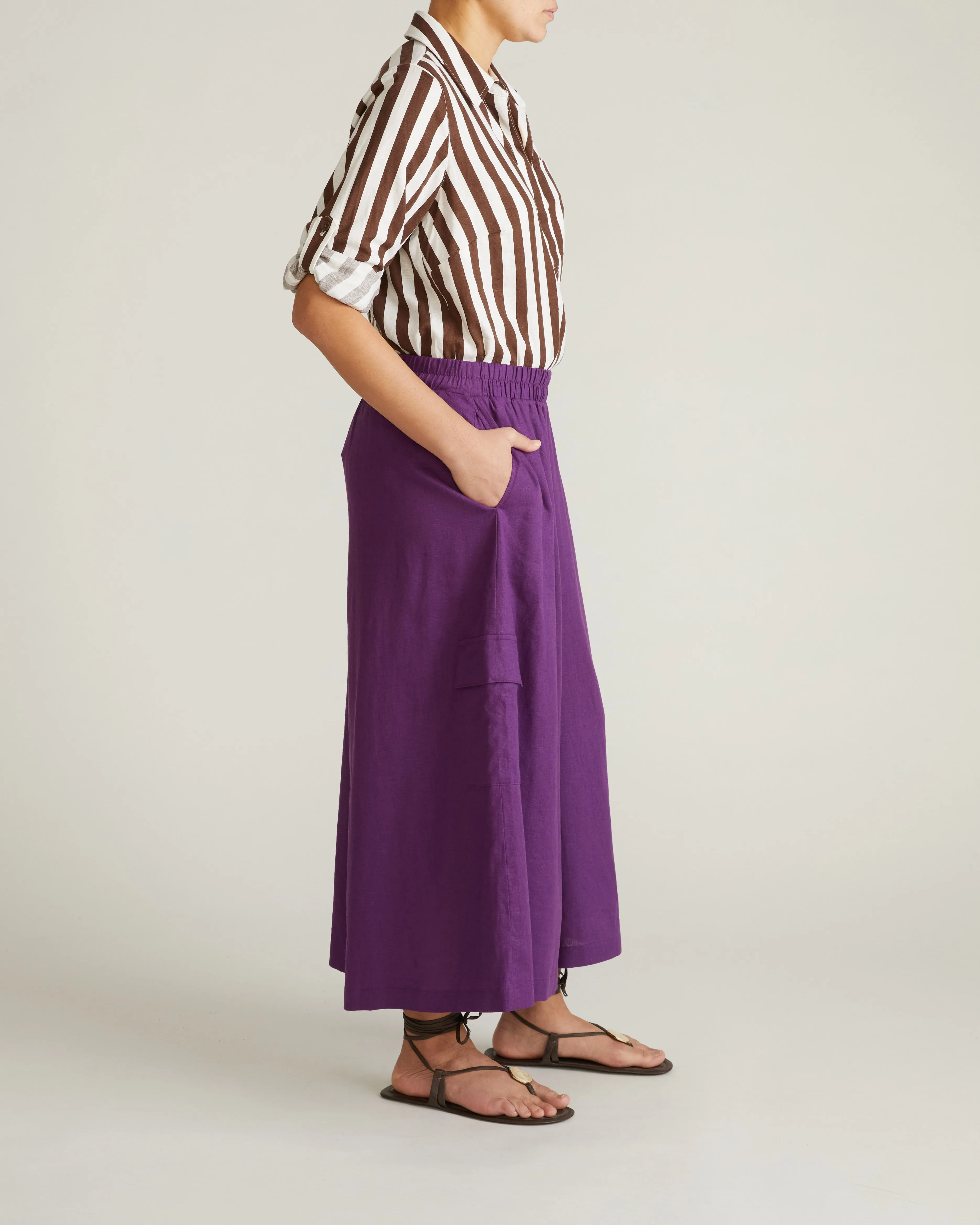 Palazzo Cargo Linen Pant - Dreamy Purple sold by Universal Standard product image thumbnail 5