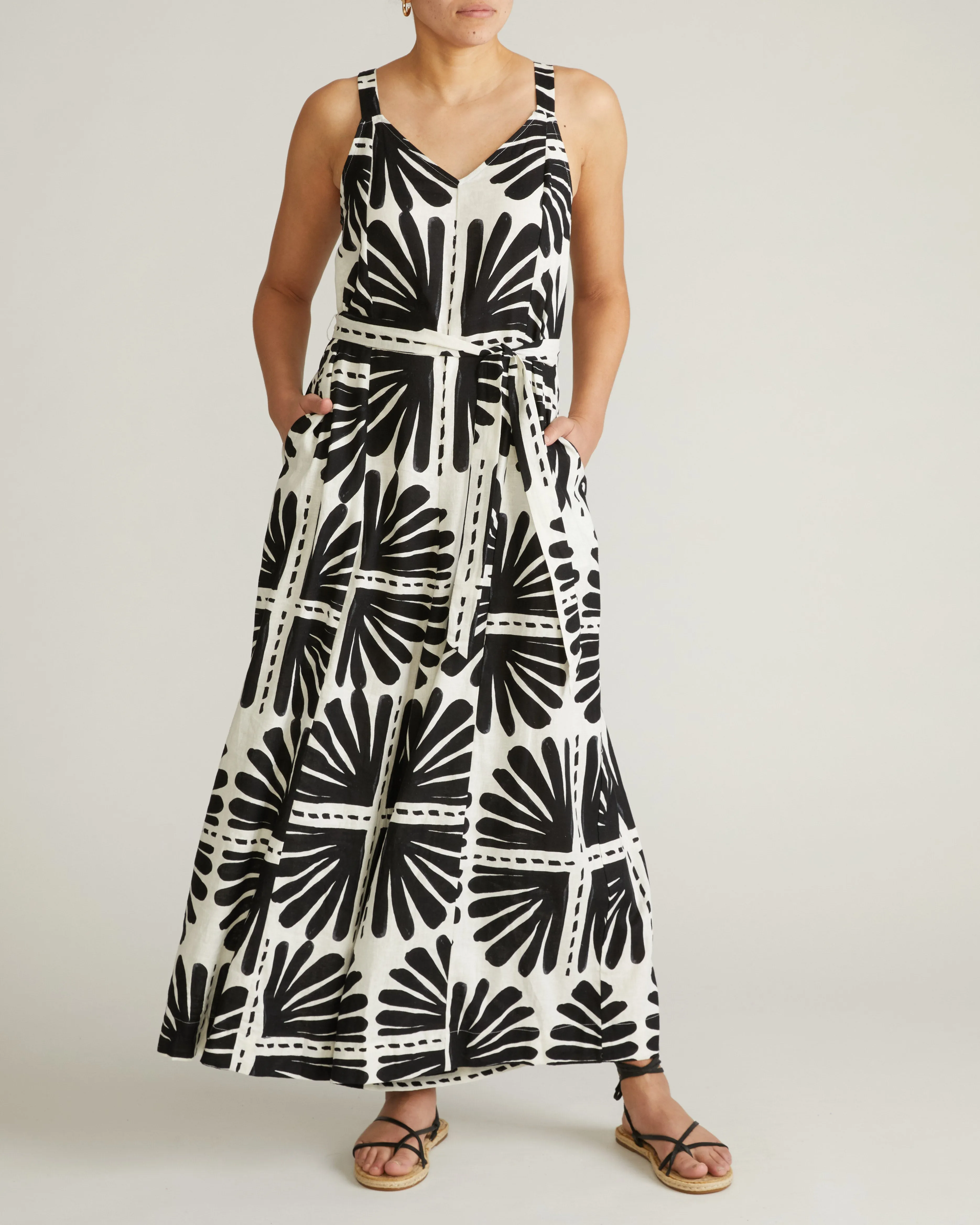 Promenade Linen Jumpsuit - Ink Bloom Print sold by Universal Standard product image thumbnail 4