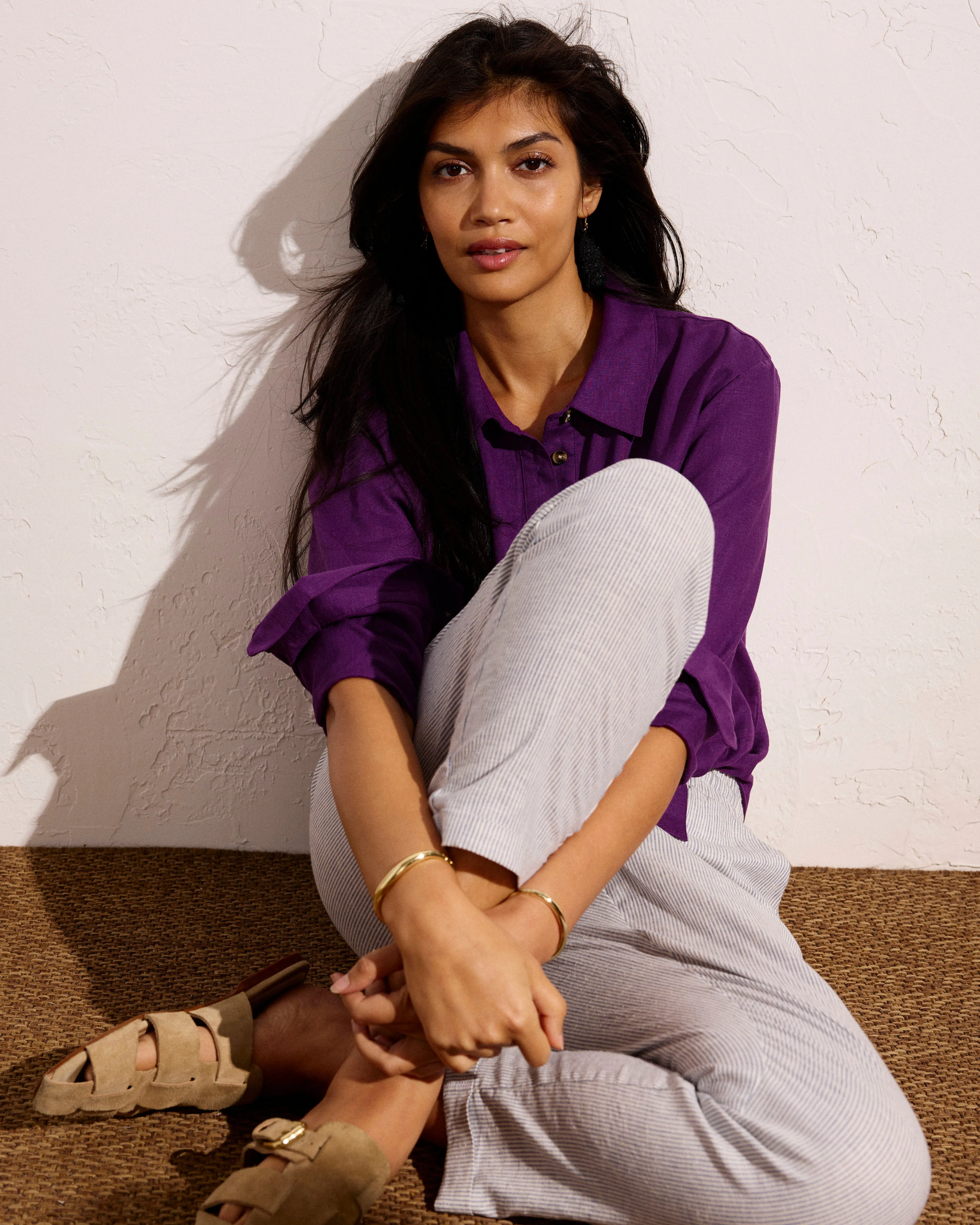 Sayville Linen Drawstring Pant - Beach Stripe sold by Universal Standard product image thumbnail 2