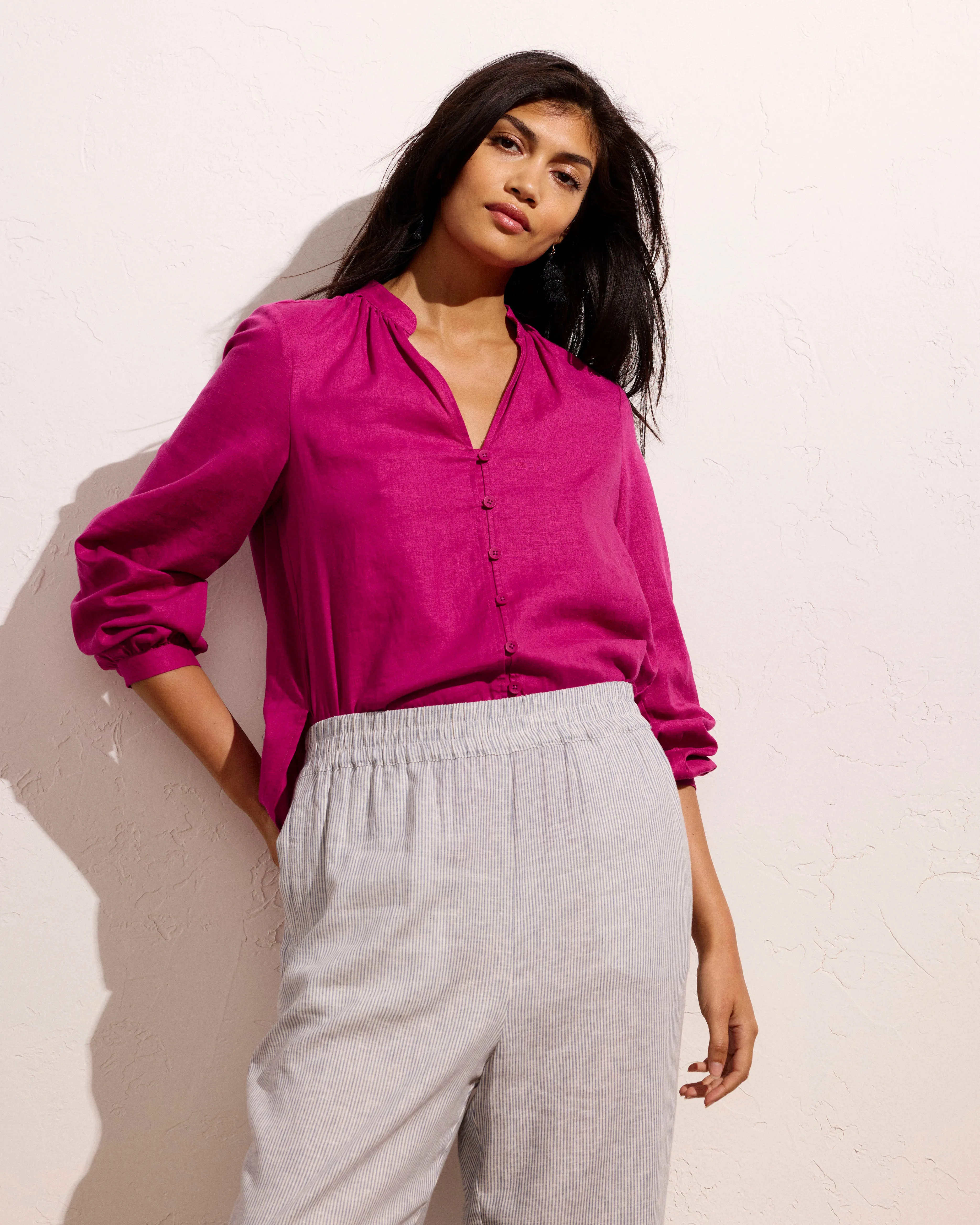 Iris Linen Easy Pull-On Pants - Beach Stripe sold by Universal Standard product image thumbnail 3