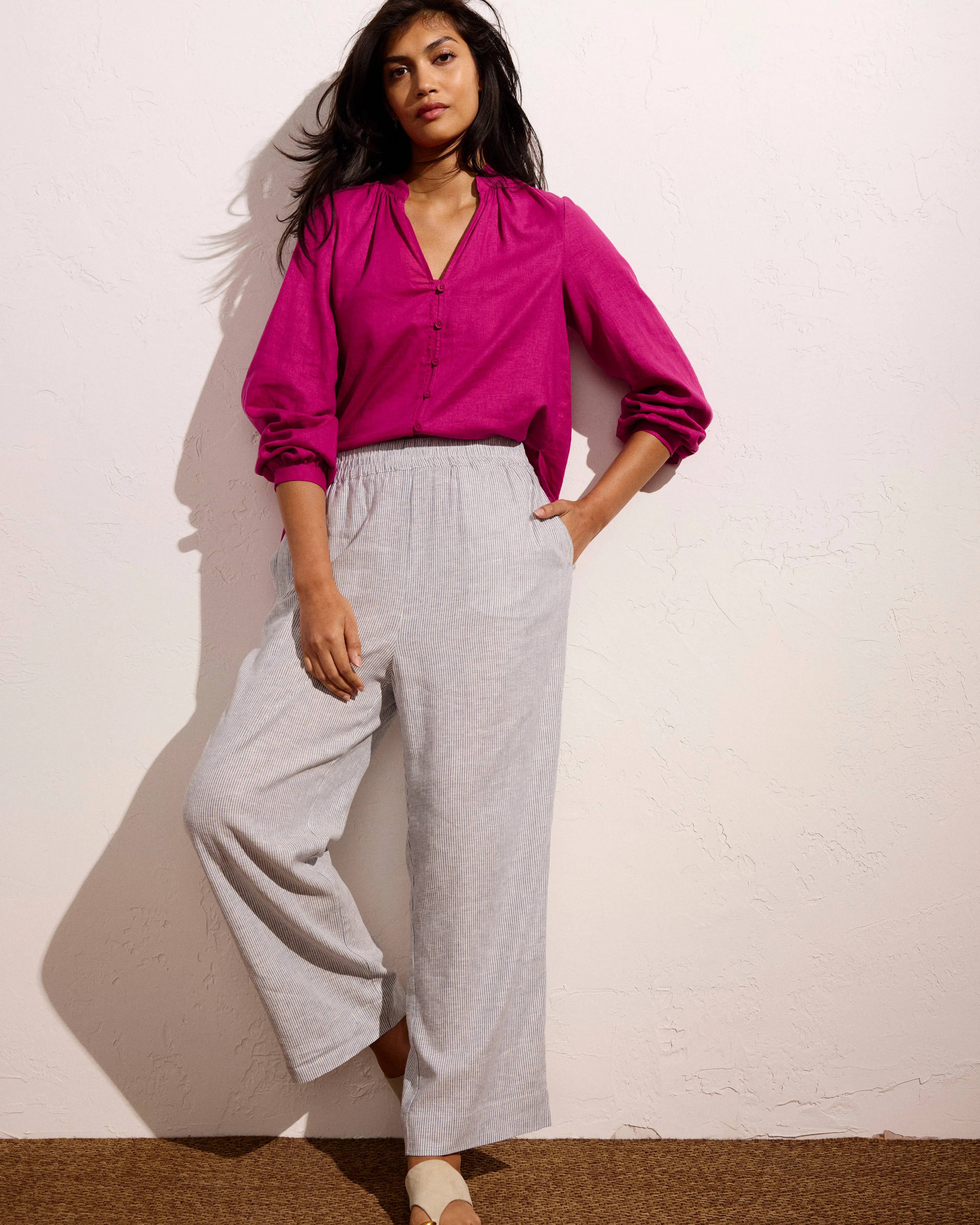 Iris Linen Easy Pull-On Pants - Beach Stripe sold by Universal Standard product image thumbnail 4