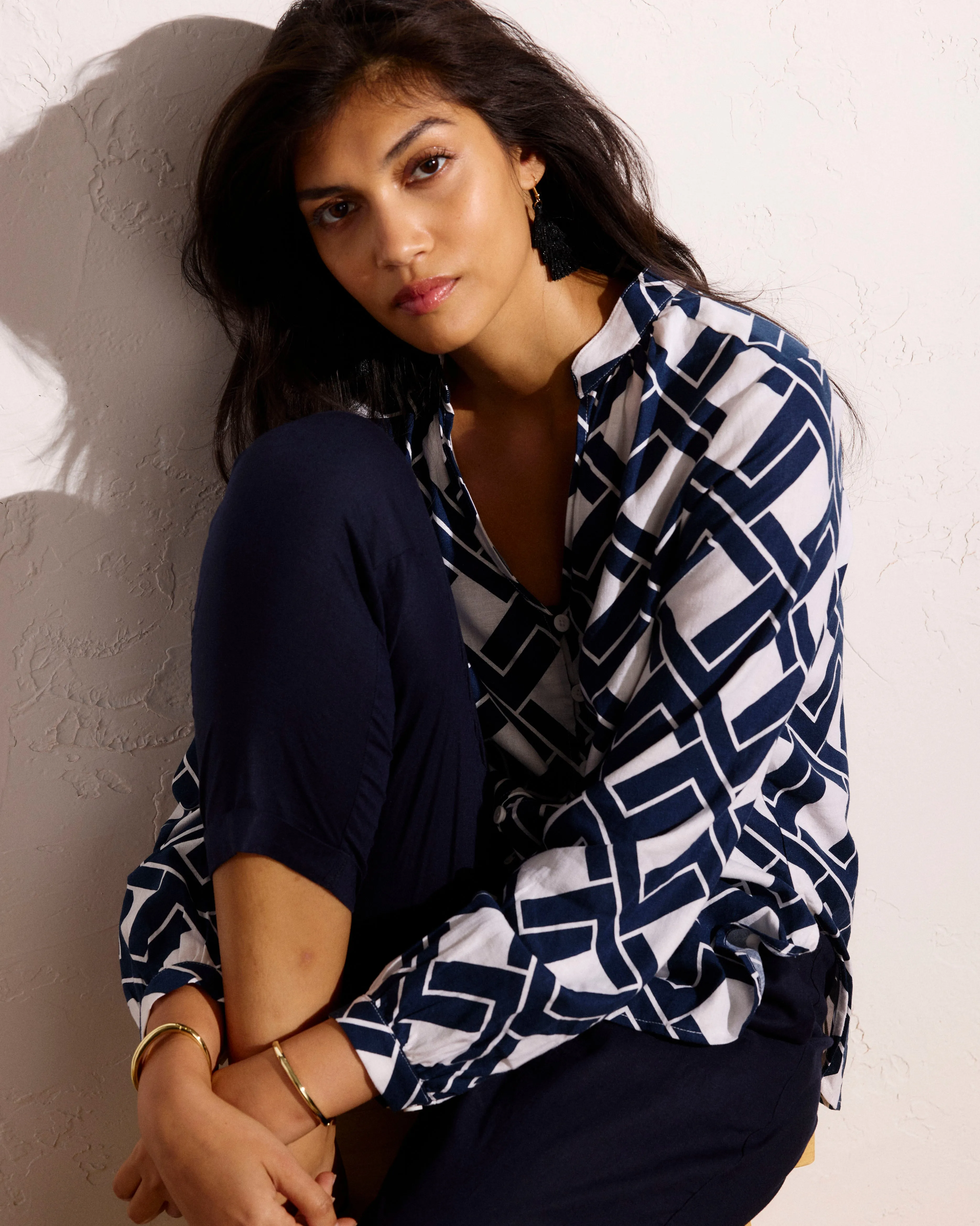 Avalon Linen Blouse - Geometrica Print sold by Universal Standard product image thumbnail 2