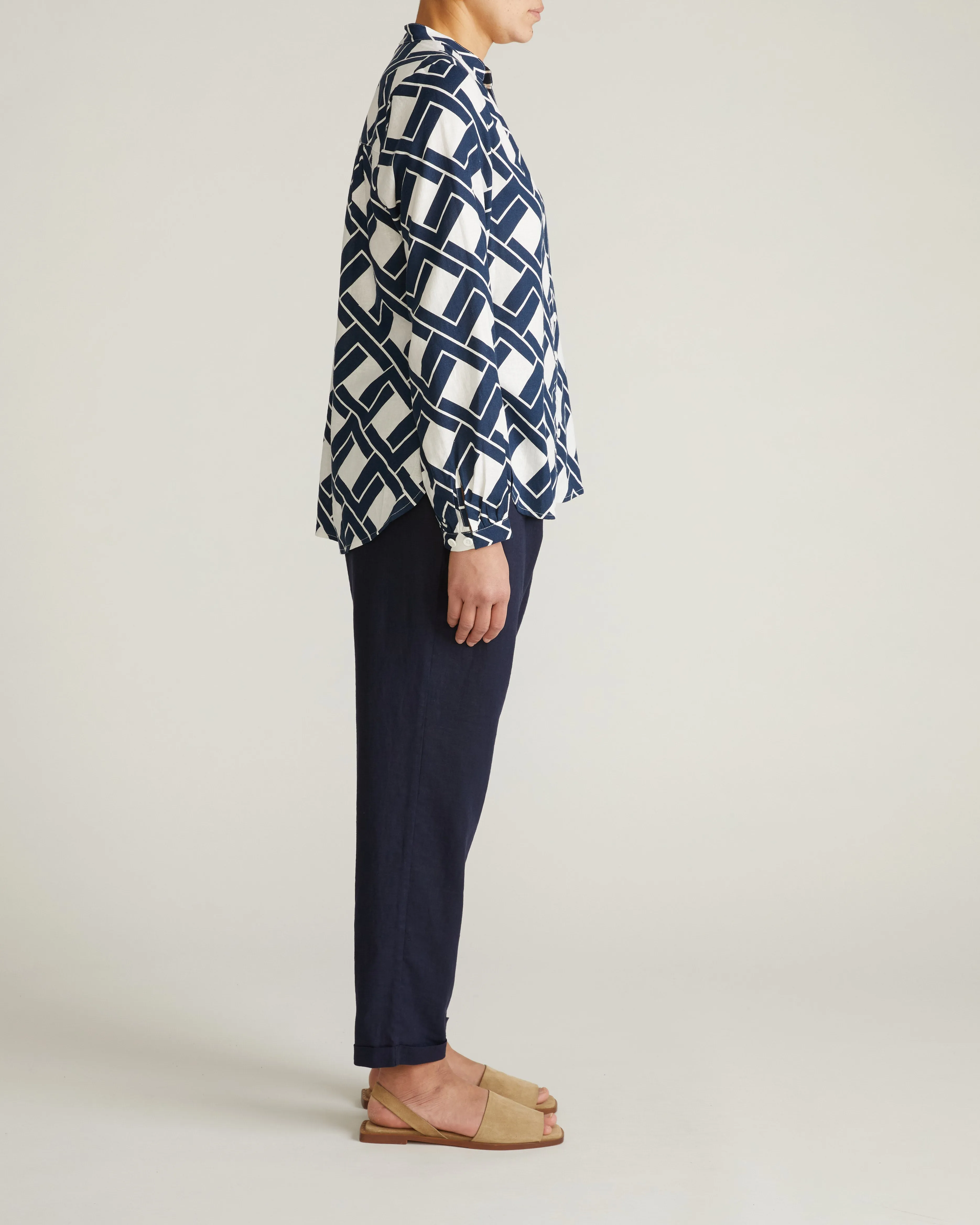 Avalon Linen Blouse - Geometrica Print sold by Universal Standard product image thumbnail 5