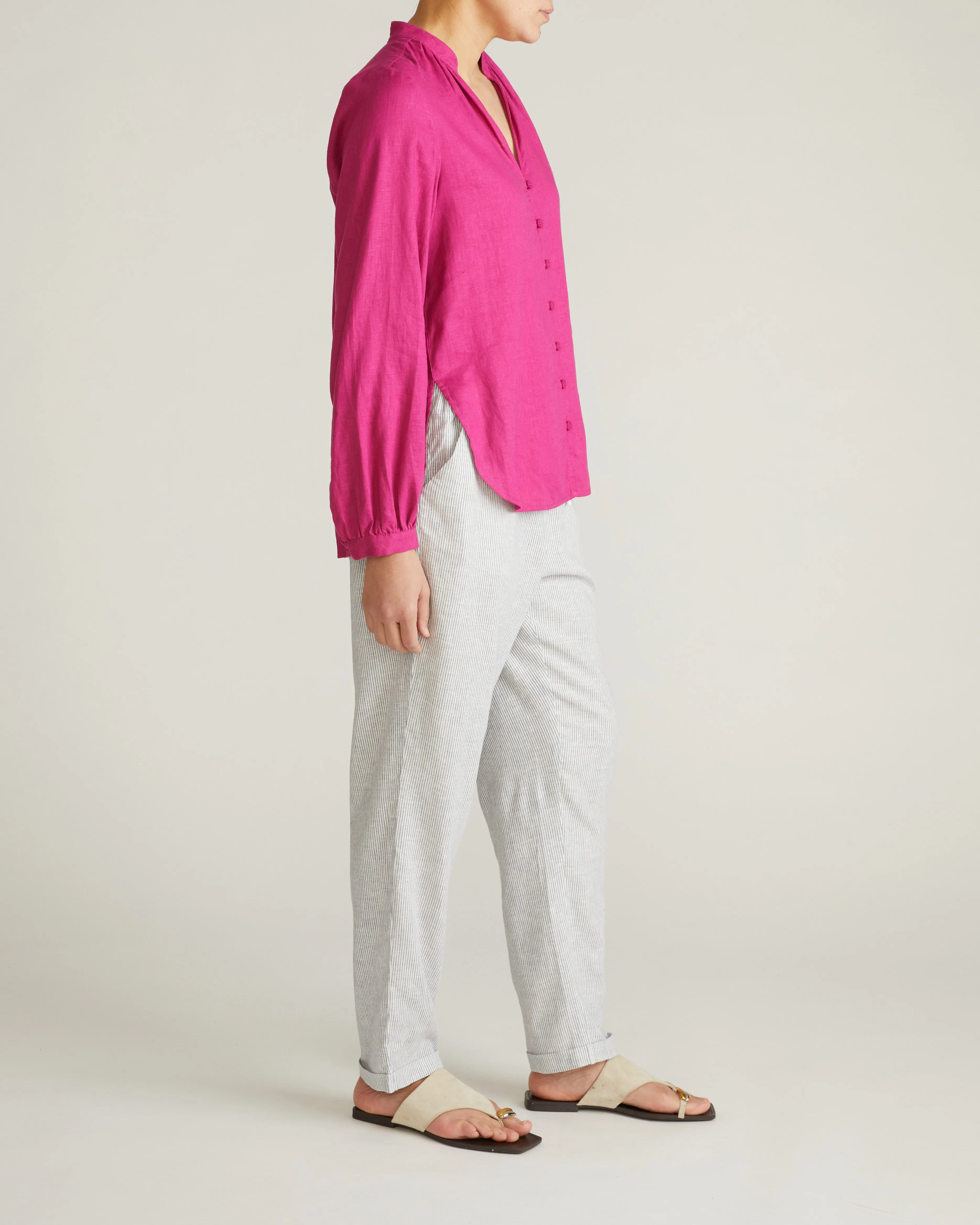 Avalon Linen Blouse - Hyper Pink sold by Universal Standard product image thumbnail 5