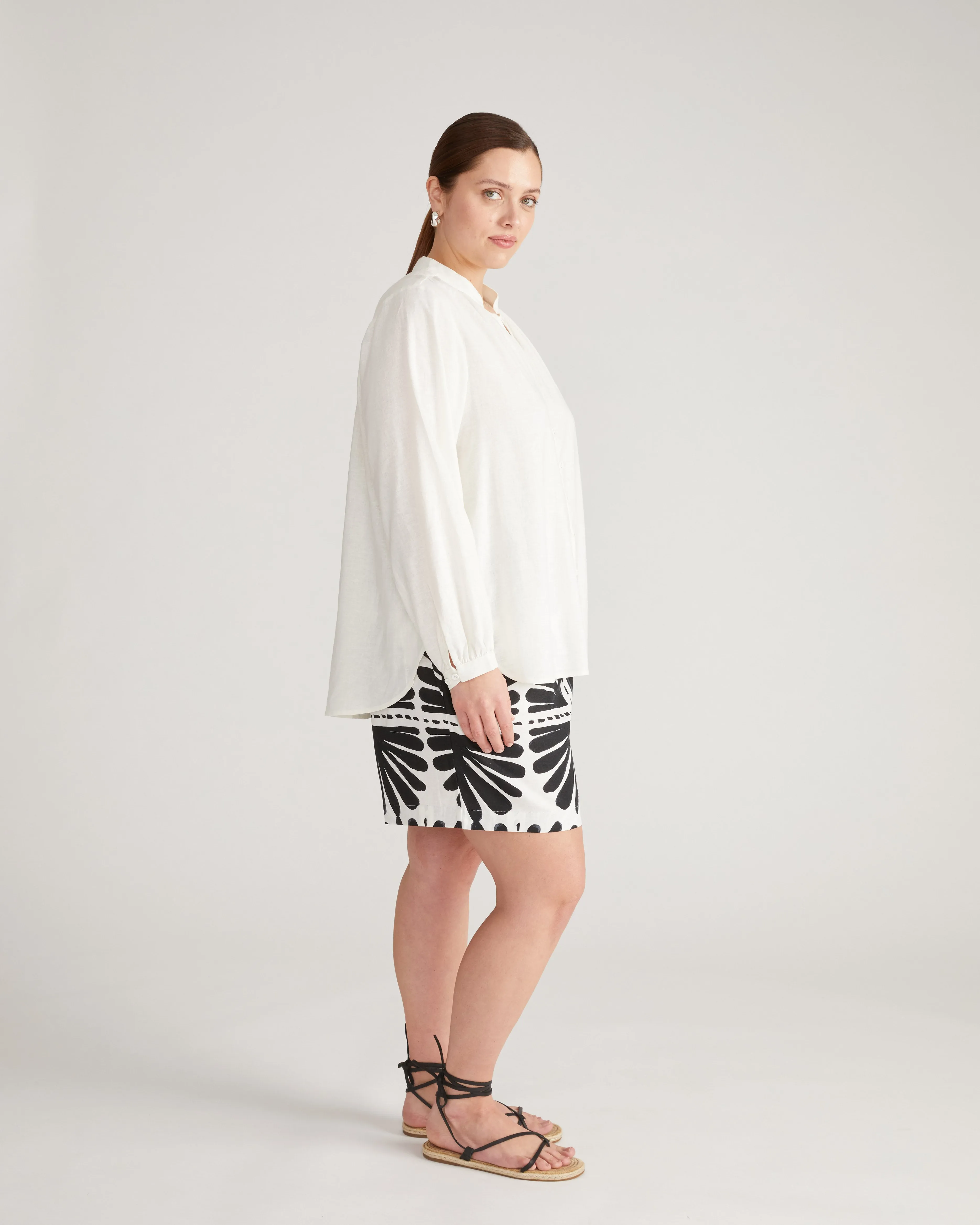 Avalon Linen Blouse - Natural White sold by Universal Standard product image thumbnail 2