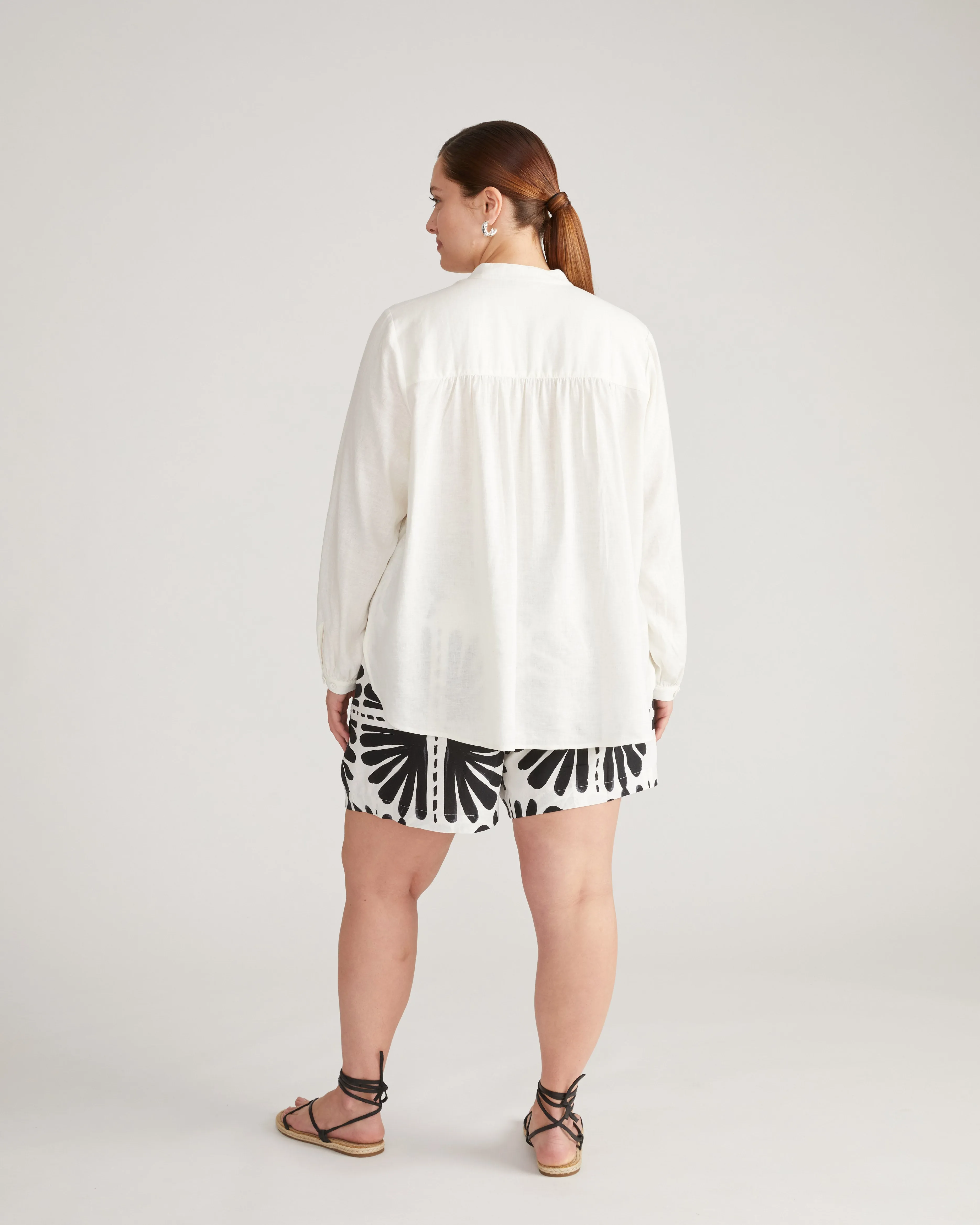 Avalon Linen Blouse - Natural White sold by Universal Standard product image thumbnail 3