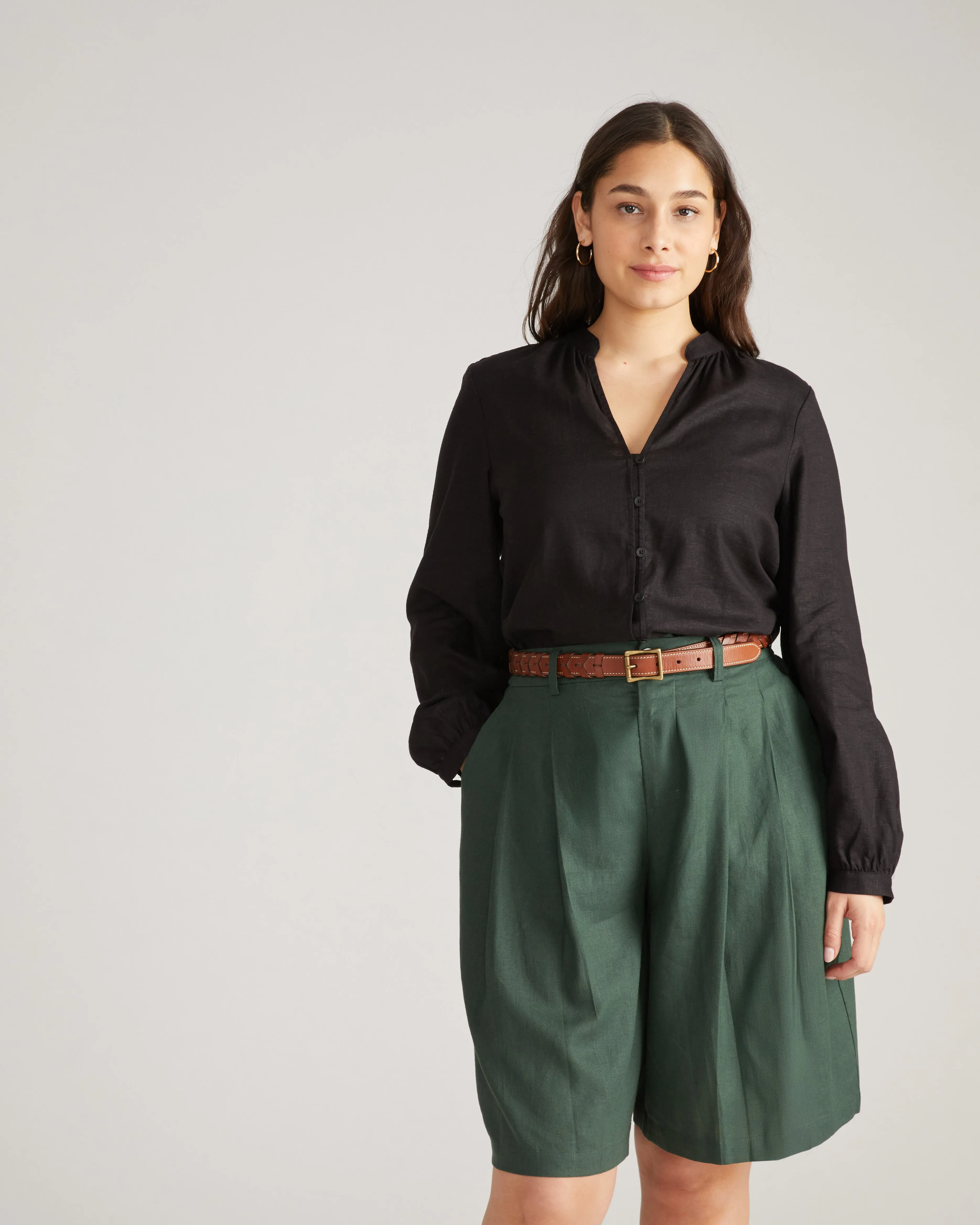 Avalon Linen Blouse - Black sold by Universal Standard product image thumbnail 3