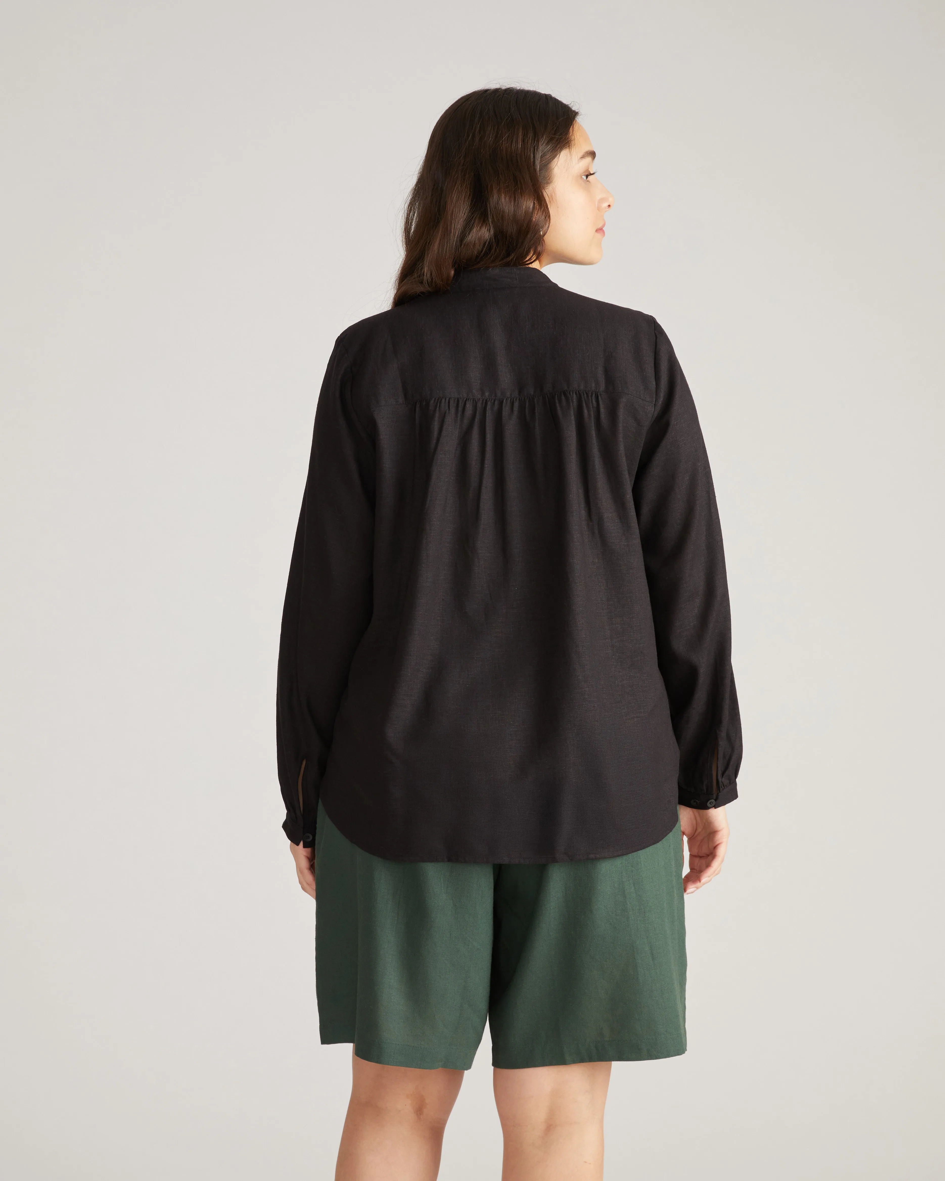 Avalon Linen Blouse - Black sold by Universal Standard product image thumbnail 5
